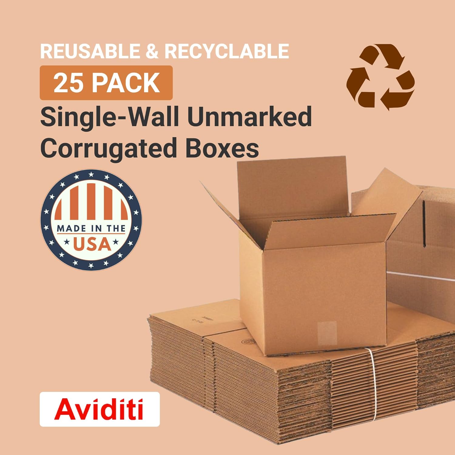 Alternative view of BOX USA Shipping Boxes Small 12"L x 12"W x 12"H 25-Pack - Corrugated Cardboard Box for Moving, Mailing, Packing, Packaging and Storage