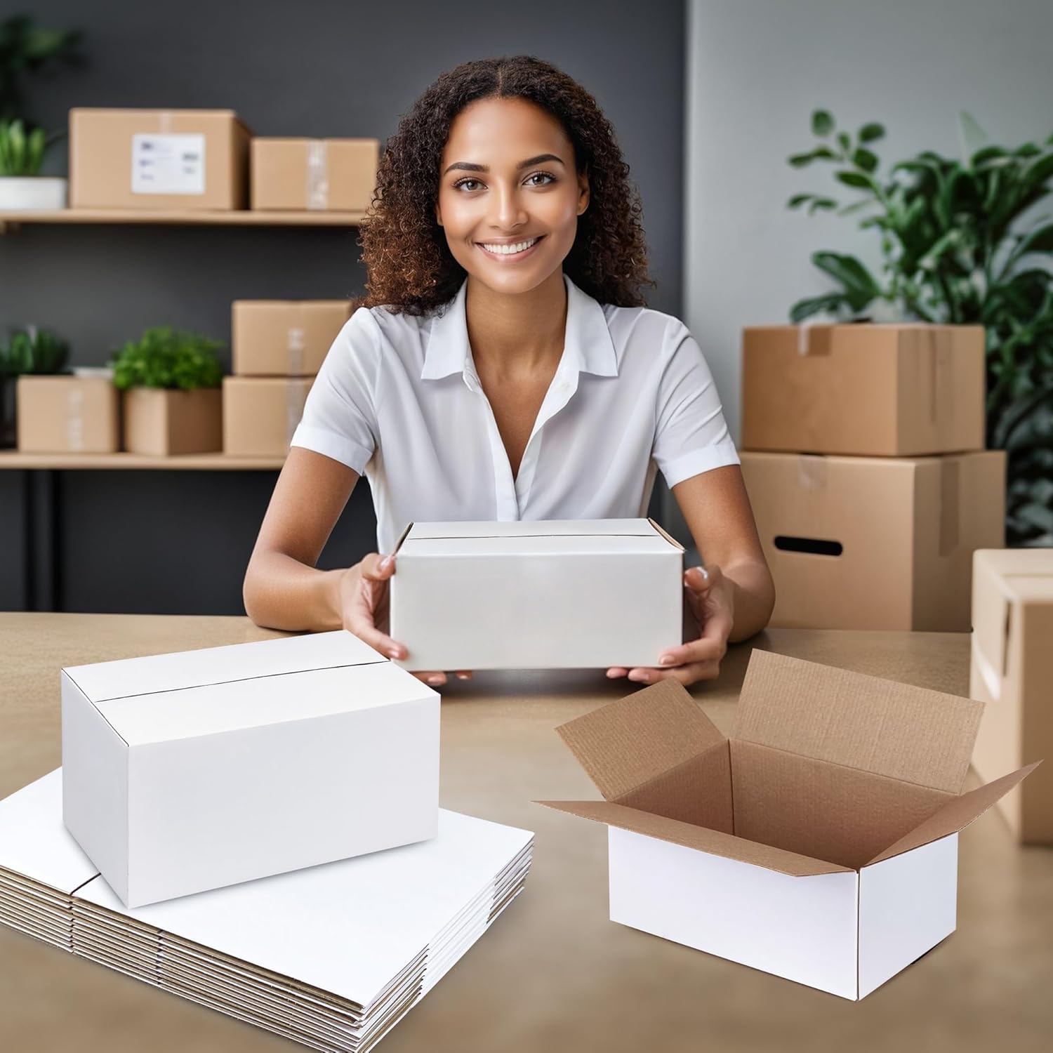 12 Pack 9x6x4 Inch White Shipping Boxes White Corrugated Cardboard Box for Small Business Packaging Small Items Gift Box Mailer