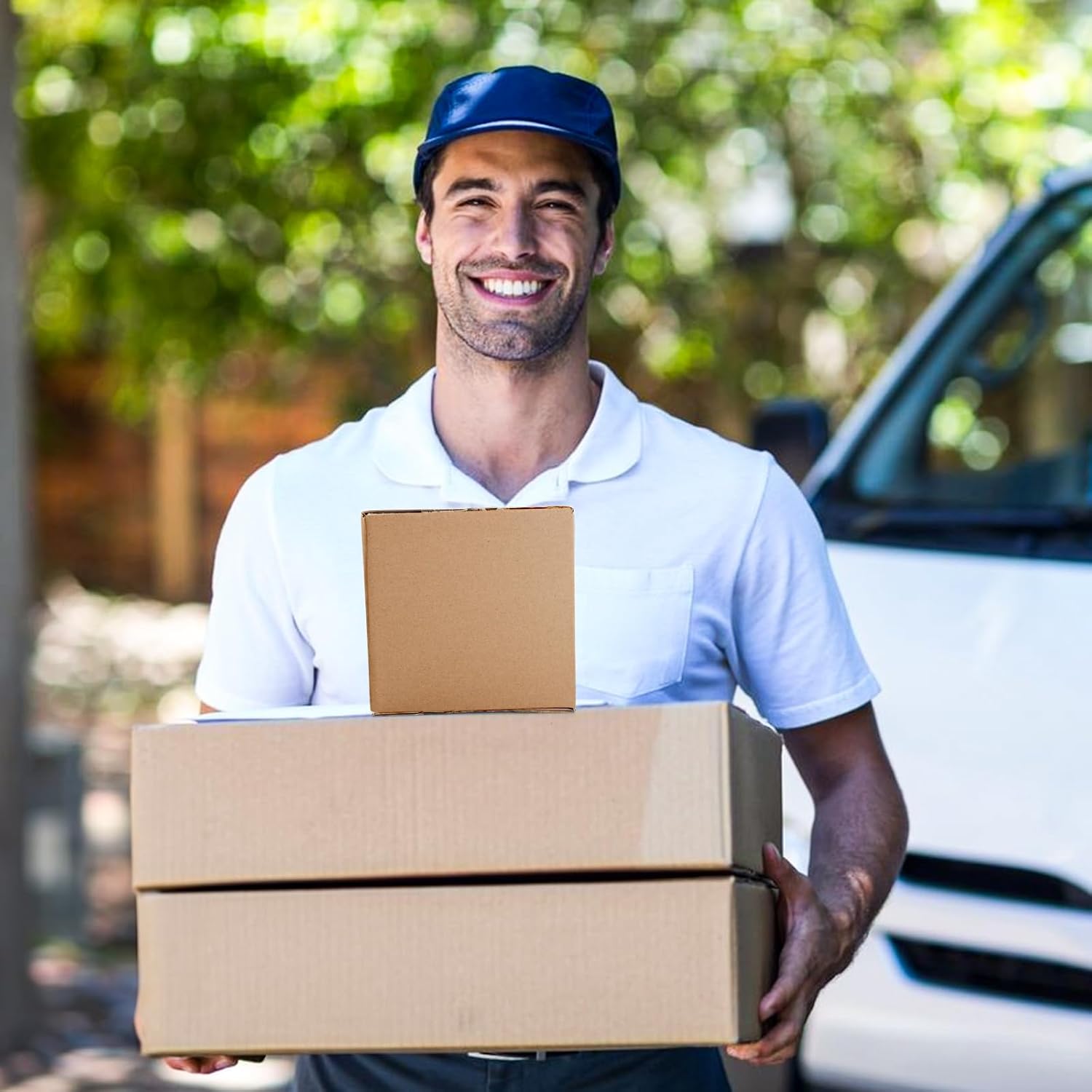 Peohud 5x5x5 Inches Shipping Boxes, 30 Pack Corrugated Cardboard Box, Small Cube Mailing Boxes for Packing, Moving, Shipping, Storage, Small Business