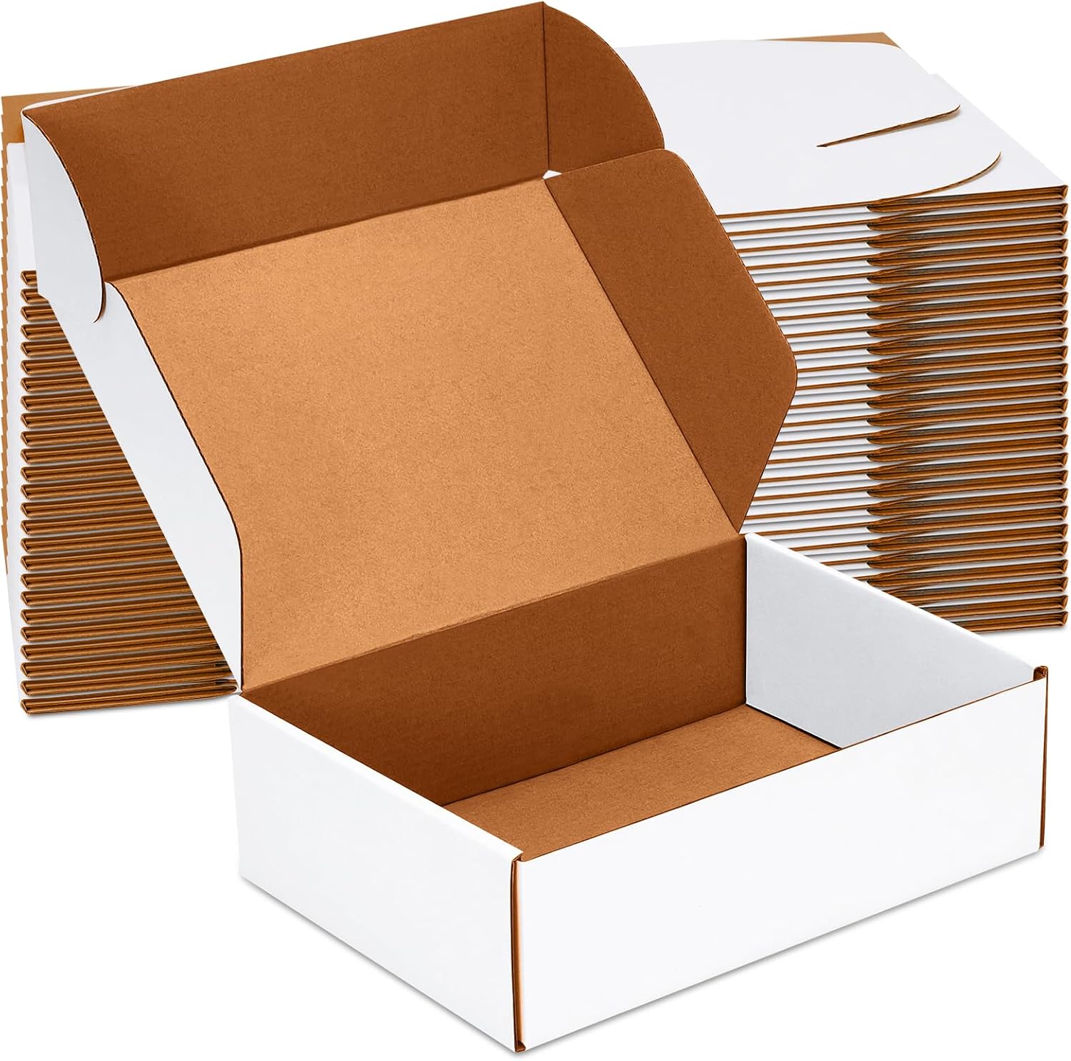 JOWLOT 12x9x4 inch Shipping Boxes Set of 20, White Corrugated Cardboard Box Literature Mailer for Mailing Packing Moving and Storage - Image 7
