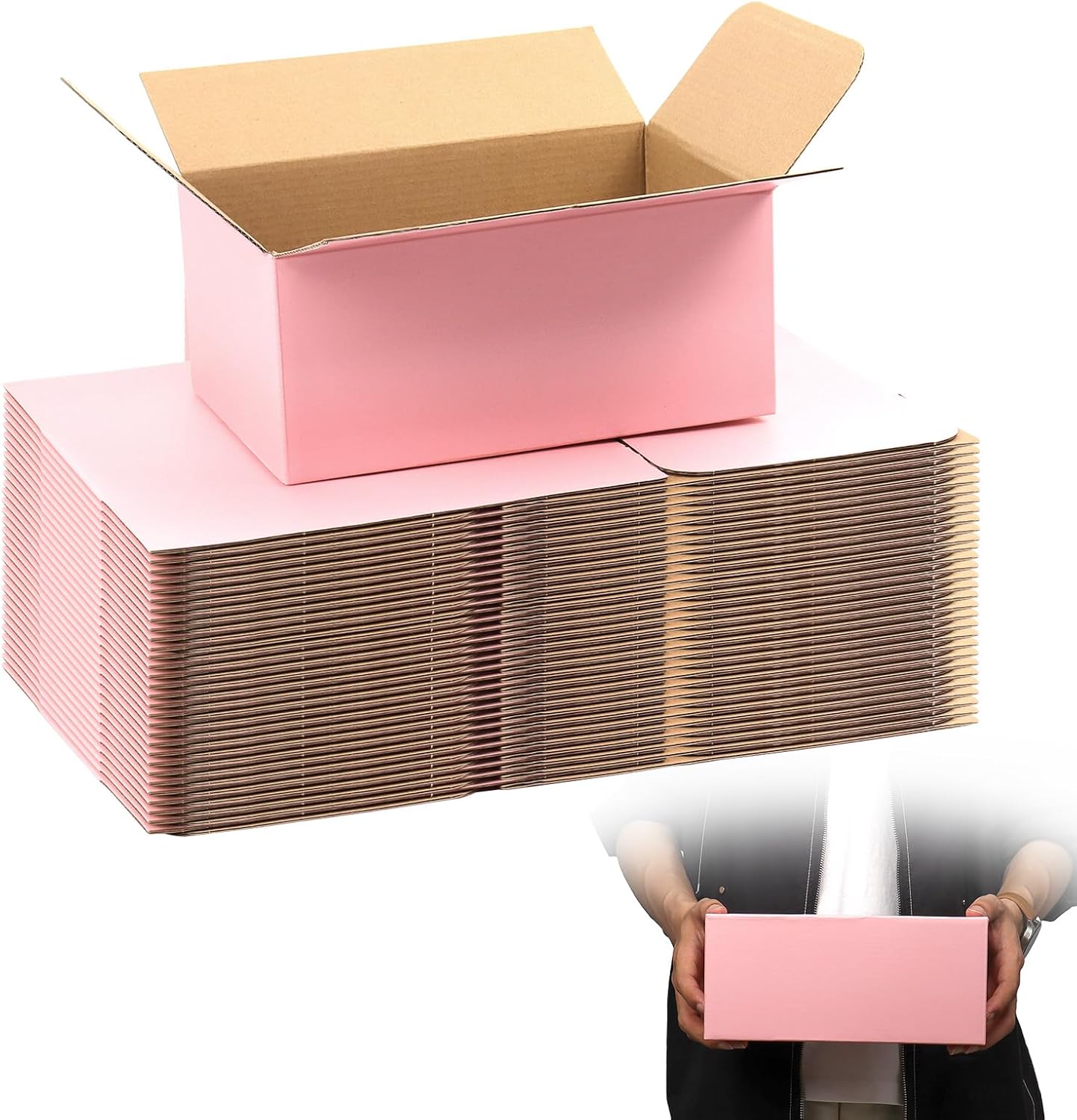 Pink Shipping Boxes 10x7x6 Inches, 30 Pack Mailer Boxes for Small Business, Corrugated Cardboard Boxes for Packaging, Shipping, Mailing - Image 9