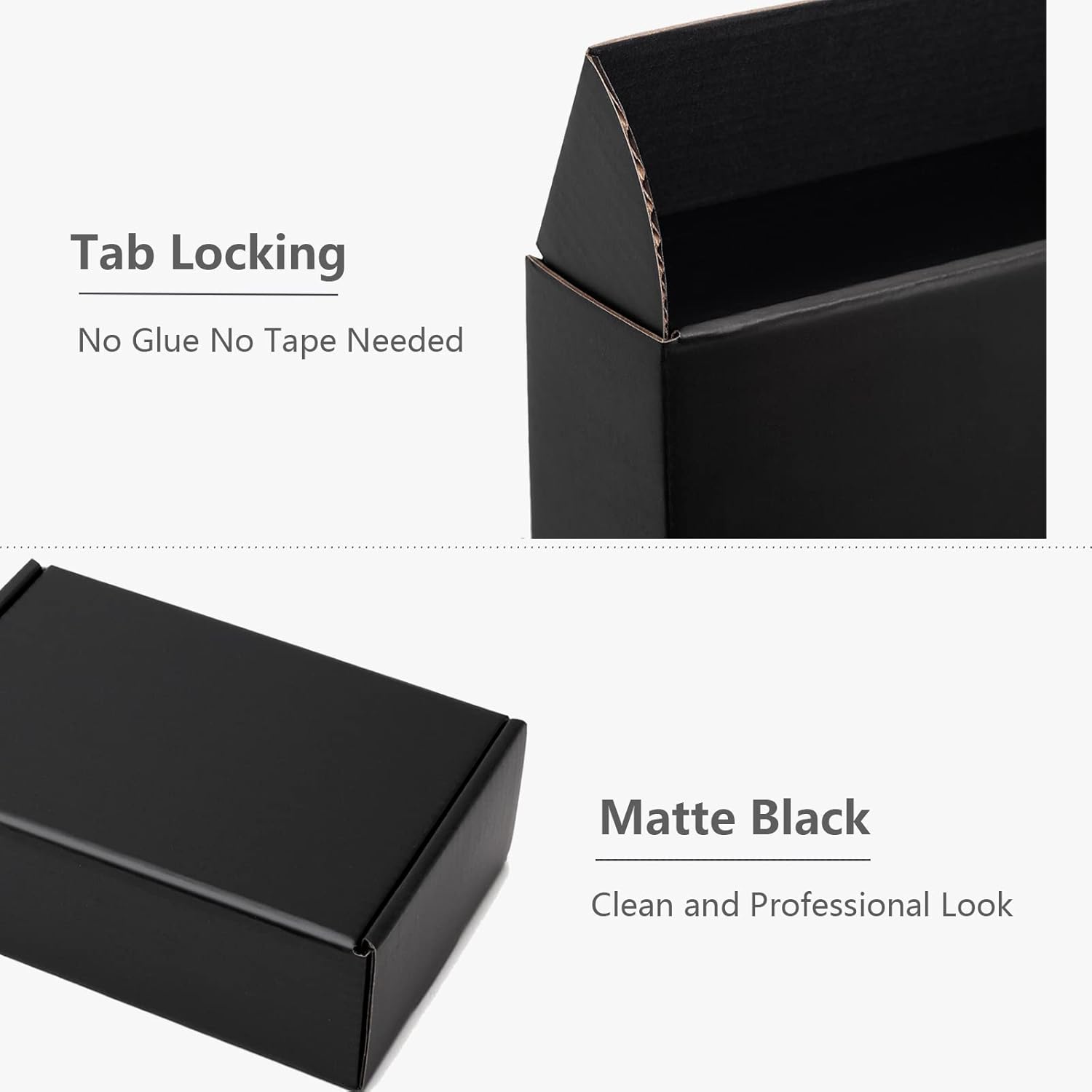 Timirog 9x6.5x2 Inches Black Shipping Boxes 25 Pack - Corrugated Cardboard Mailing Box for Small Business, Tab Locking Literature Mailer Packaging Supplies for Packing Digest Size Book Gifts Craft DVD - Image 3