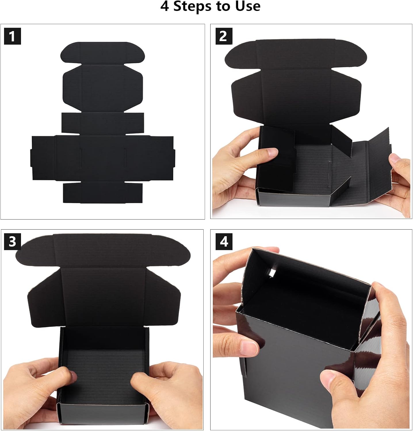 Timirog 9x6.5x2 Inches Black Shipping Boxes 25 Pack - Corrugated Cardboard Mailing Box for Small Business, Tab Locking Literature Mailer Packaging Supplies for Packing Digest Size Book Gifts Craft DVD - Image 7