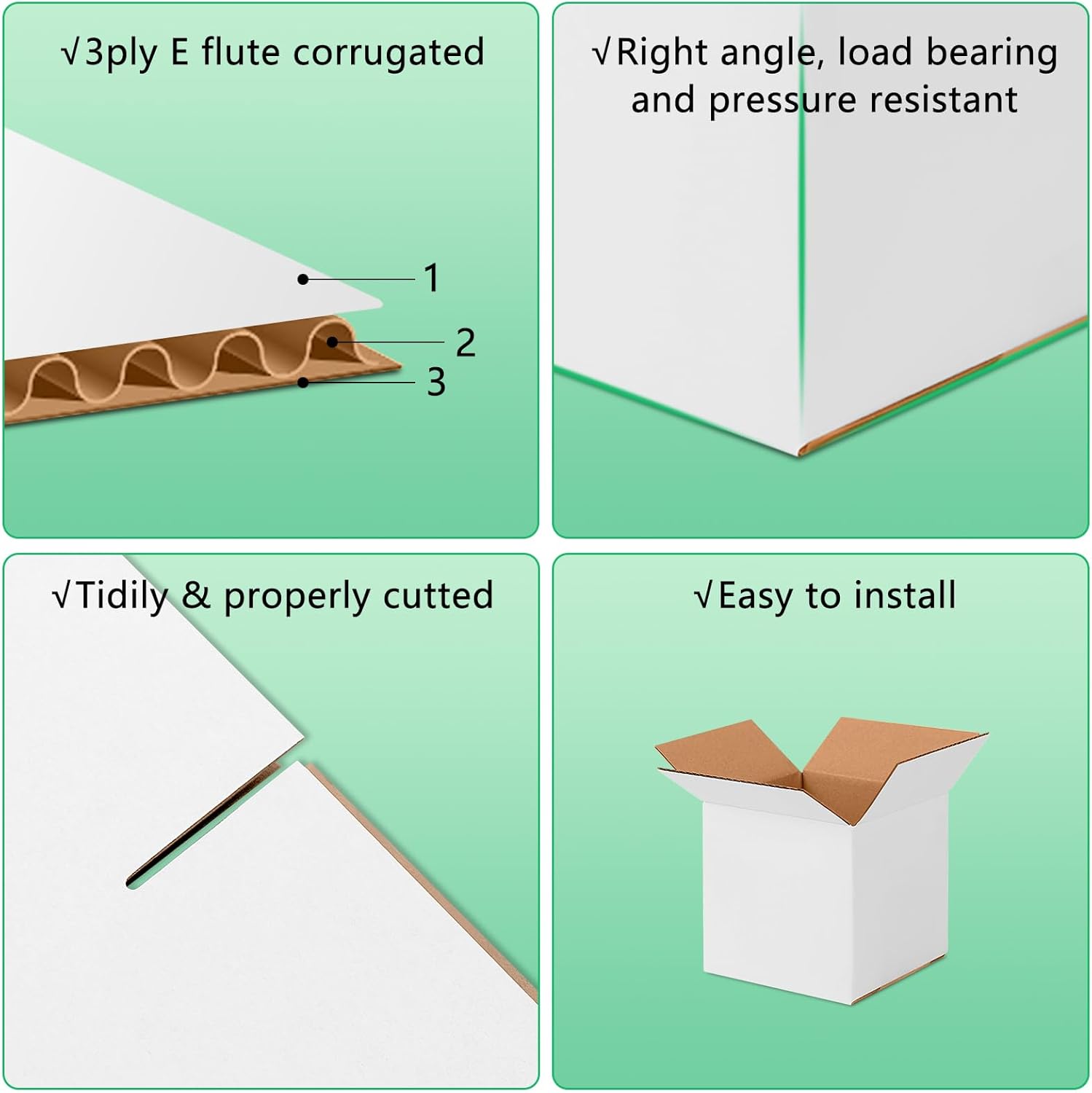 Alternative view of JOWLOT 5x5x5 Small Shipping Boxes Set of 40, White Corrugated Cardboard Box for Small Business for Mailing Packaging Gifts