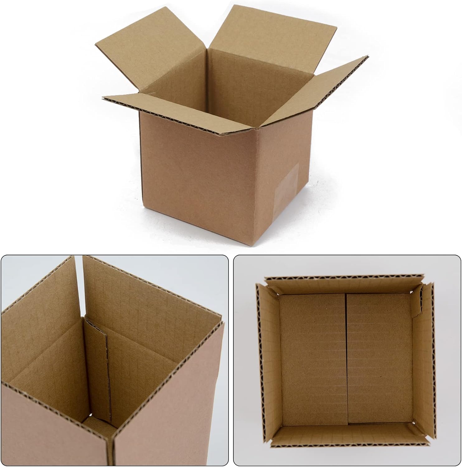 Alternative view of SUNLPH 50 Pack 4x4x4 Inches Shipping Boxes, Small Corrugated Cardboard Boxes for Mailing and Packing, Brown
