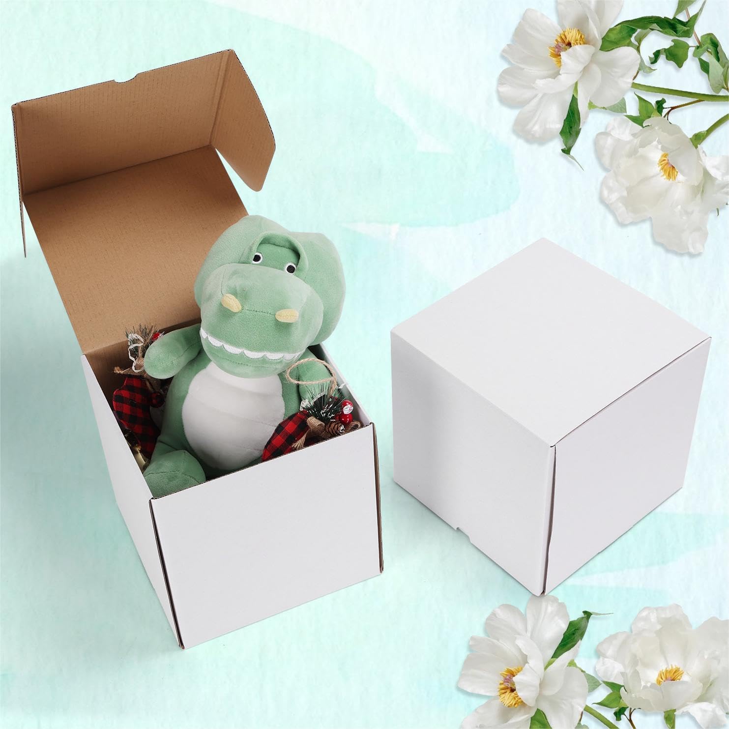 WIFTREY 15 Pack 8X8X8 Small Shipping Boxes, White Corrugated Cardboard Box 8''x8''x8'' for Mailing Packing Shipping