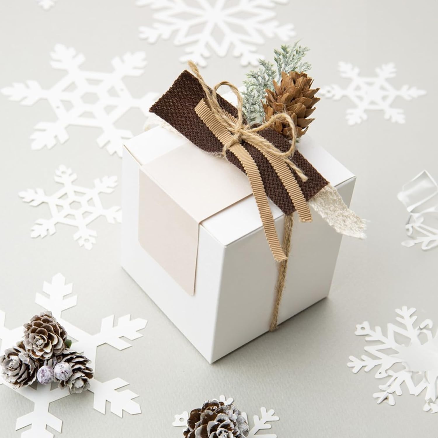 Peohud 40 Pack Small Shipping Boxes, 4 x 4 x 4 Inches White Corrugated Cardboard Box, Mailing Box for Shipping, Packing Storage, Gift Box, Recyclable