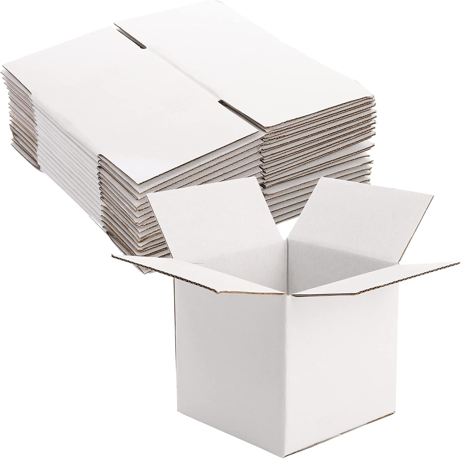 Peohud 40 Pack Small Shipping Boxes, 4 x 4 x 4 Inches White Corrugated Cardboard Box, Mailing Box for Shipping, Packing Storage, Gift Box, Recyclable - Image 5