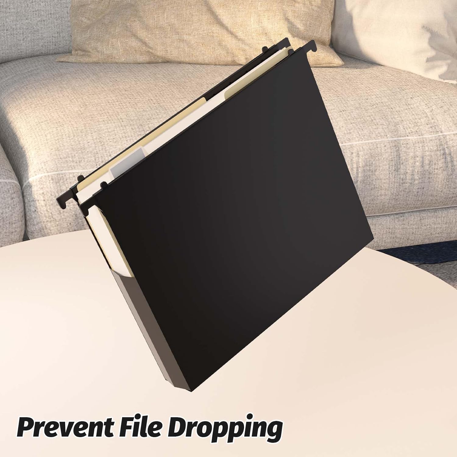 Alternative view of Extra Capacity Plastic Hanging File Folders,12 Pack Reinforced Expanding Hang Folder Letter Size,Accordian Pocket,Heavy Duty 2 Inch Expansion,Hanging Folder Organizer for Office Home,Assorted Colors