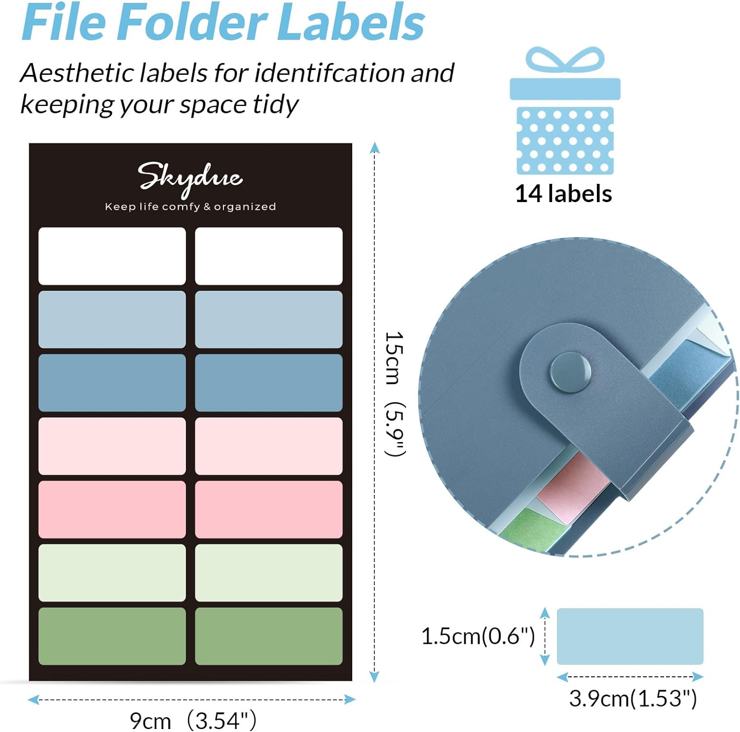Alternative view of SKYDUE Expanding File Organizer with 8 Pockets, Accordion File Folders with Labels, Portable Document Paper Bill Receipt Organizer, Home College School Office Supplies, Letter Size, Blue