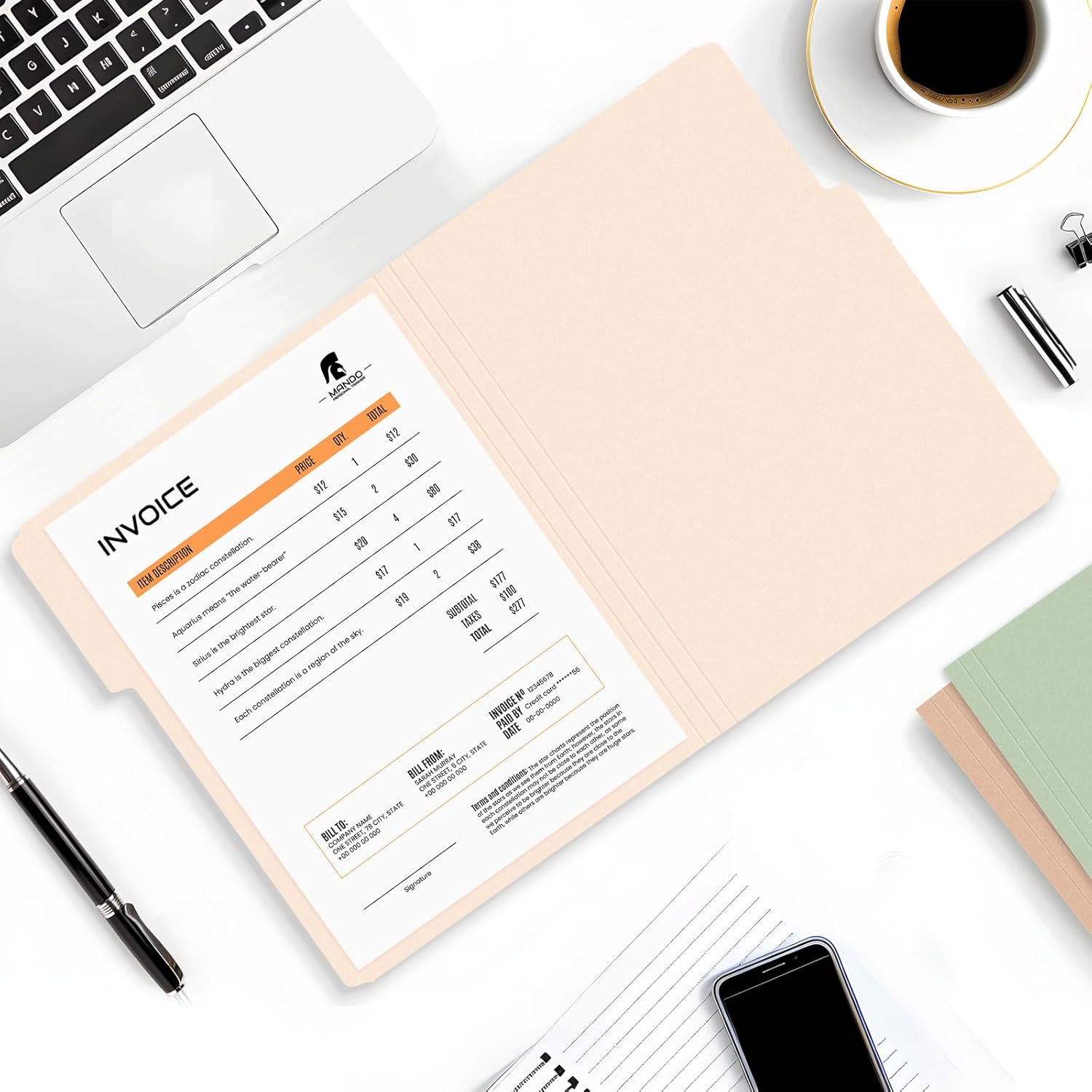 SUNEE File Folders, 18 Pack Manilla Folders 8.5 x 11, Colored Folder Office Organization Home School Folders for Documents Files Paper, 6 Pastel Colors