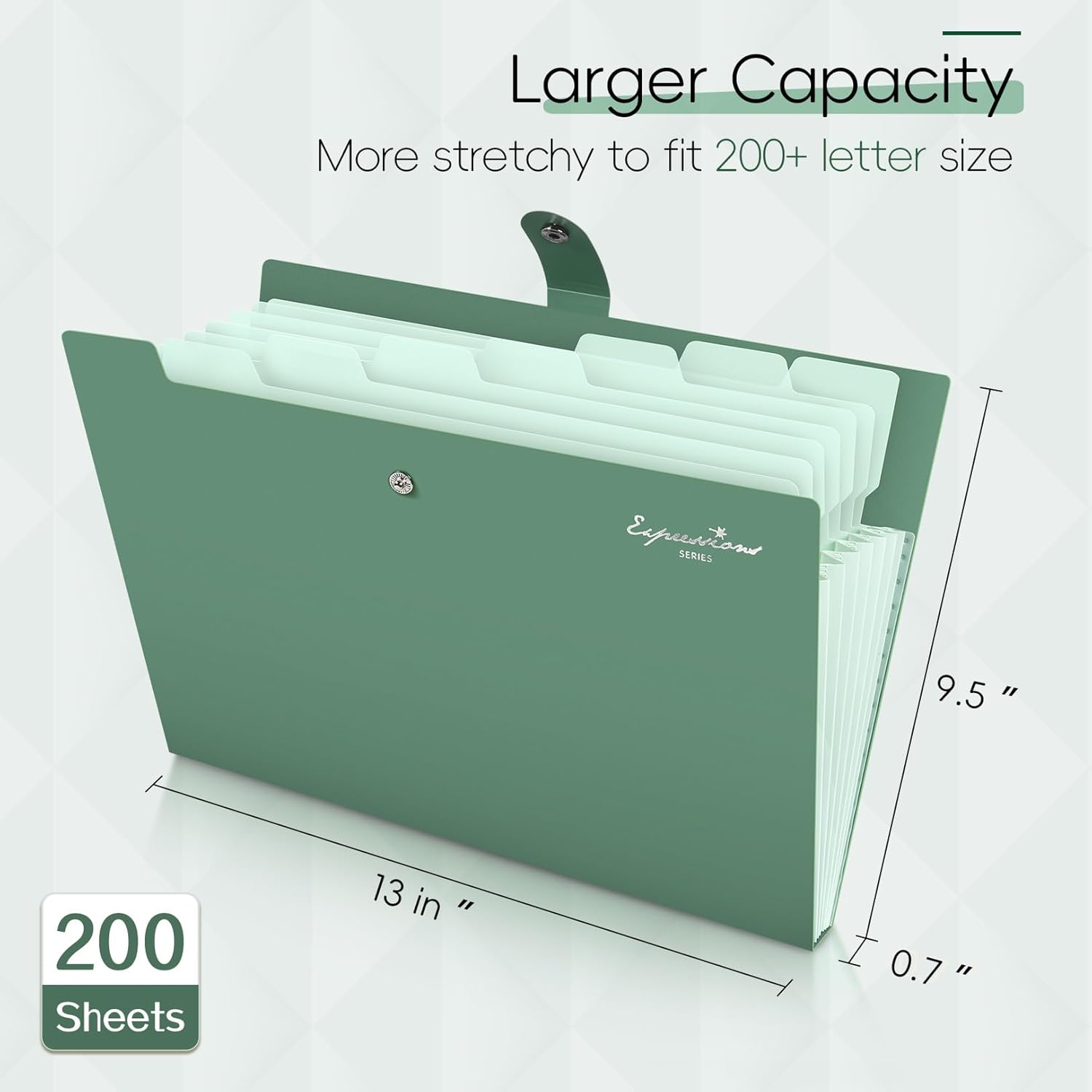 Alternative view of Sooez Elegant Accordion File Organizer with Labels, 8 Pocket Expanding File Folder, Portable Folders for Documents, Cute Paper Organizer for School Office Supplies, Letter Size, Grey