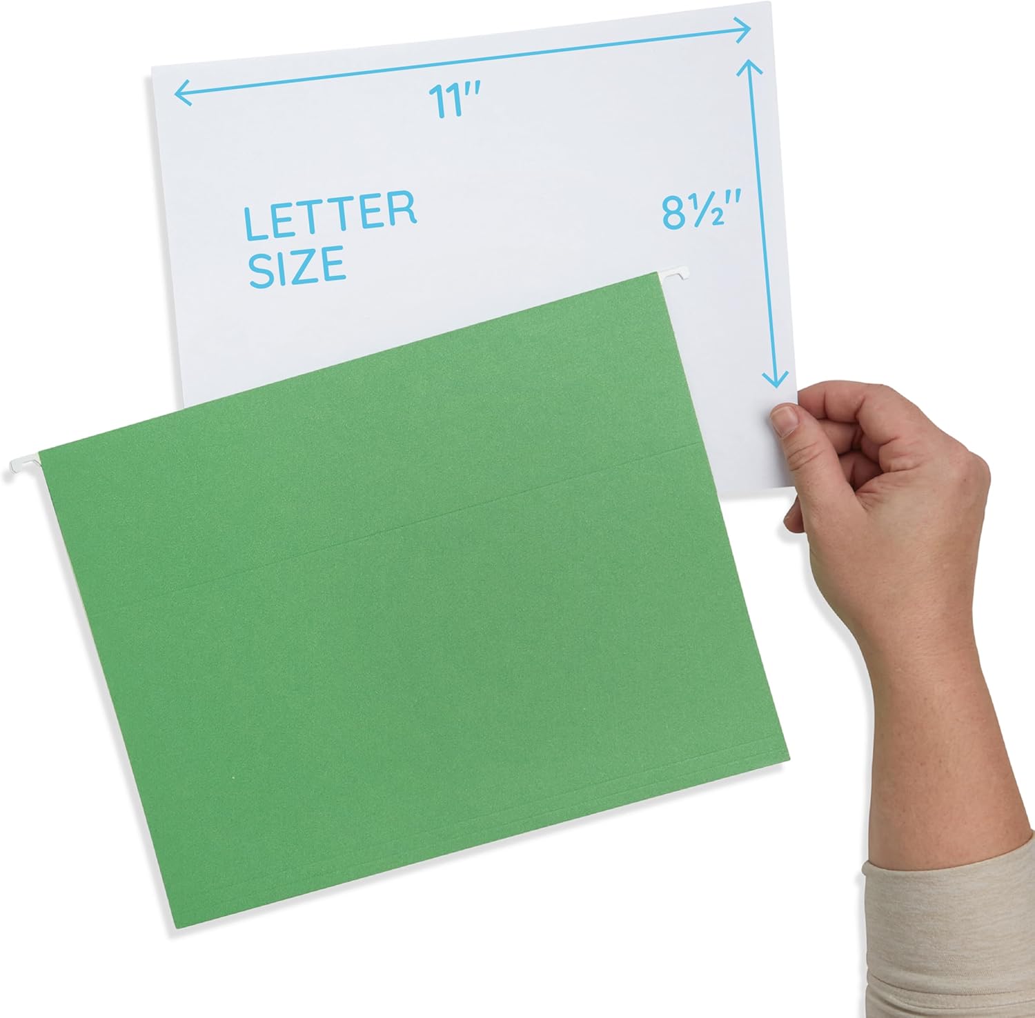 Alternative view of Blue Summit Supplies 25 Colored Hanging File Folders Letter Size with Tabs, Colored File Folders Hanging, Assorted Colors, Reinforced for Office Filing and Organization