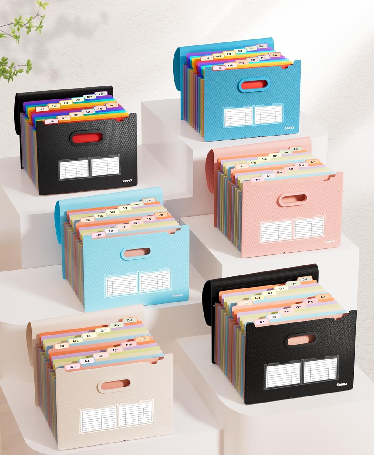 Alternative view of Sooez Upgraded Accordion File Organizer, Expanding File Folder with Deeper 12 Pockets - Never Cover Up Index Tabs, Monthly Bill Paper Receipt Document Organizer, Letter A4 Size for Home Office School