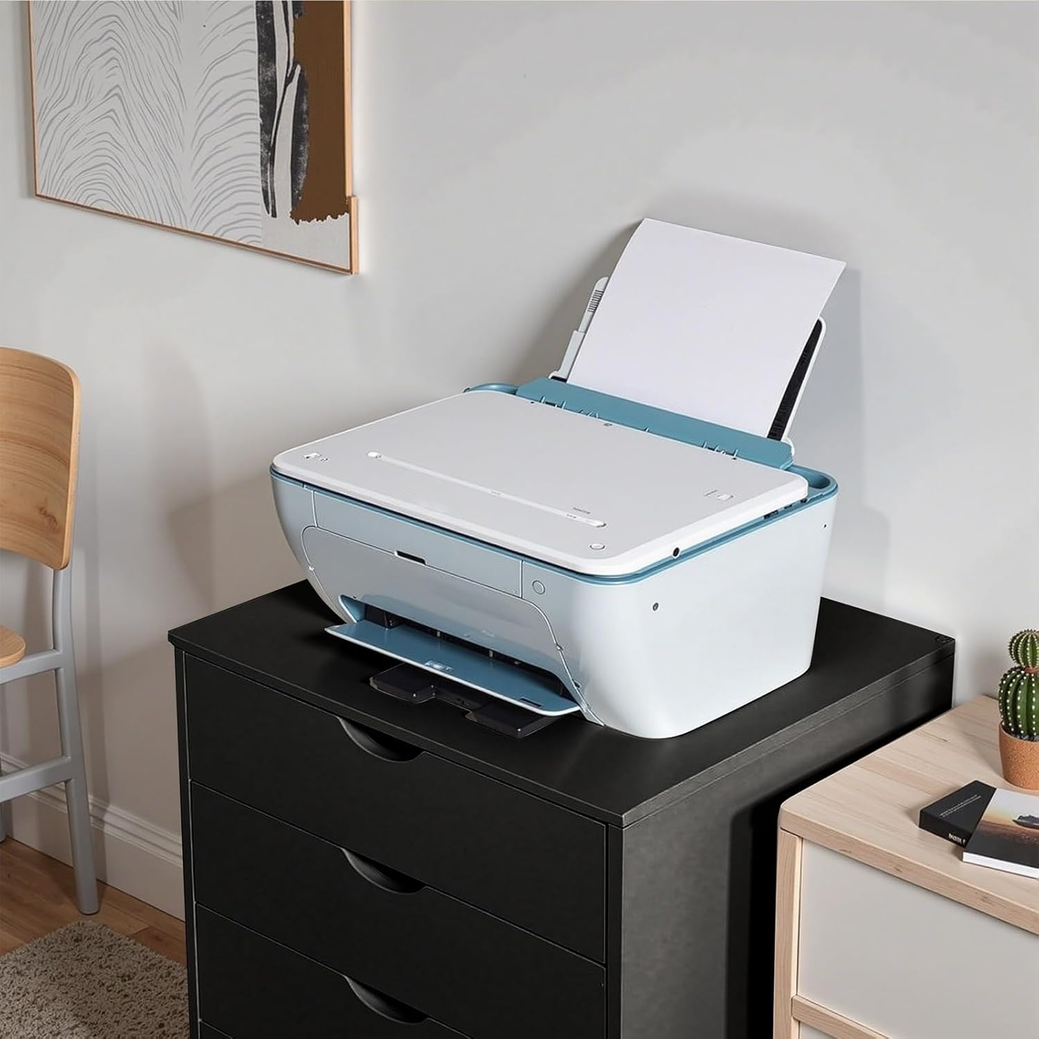 OLIXIS 7 Drawer Mobile File Cabinet Under Desk Storage Organization with Wheels Vertical Filing Chest Rolling Wood Small Desk Printer Stand for Home Office, 15.75"D x 18.74"W x 34.25"H, Black