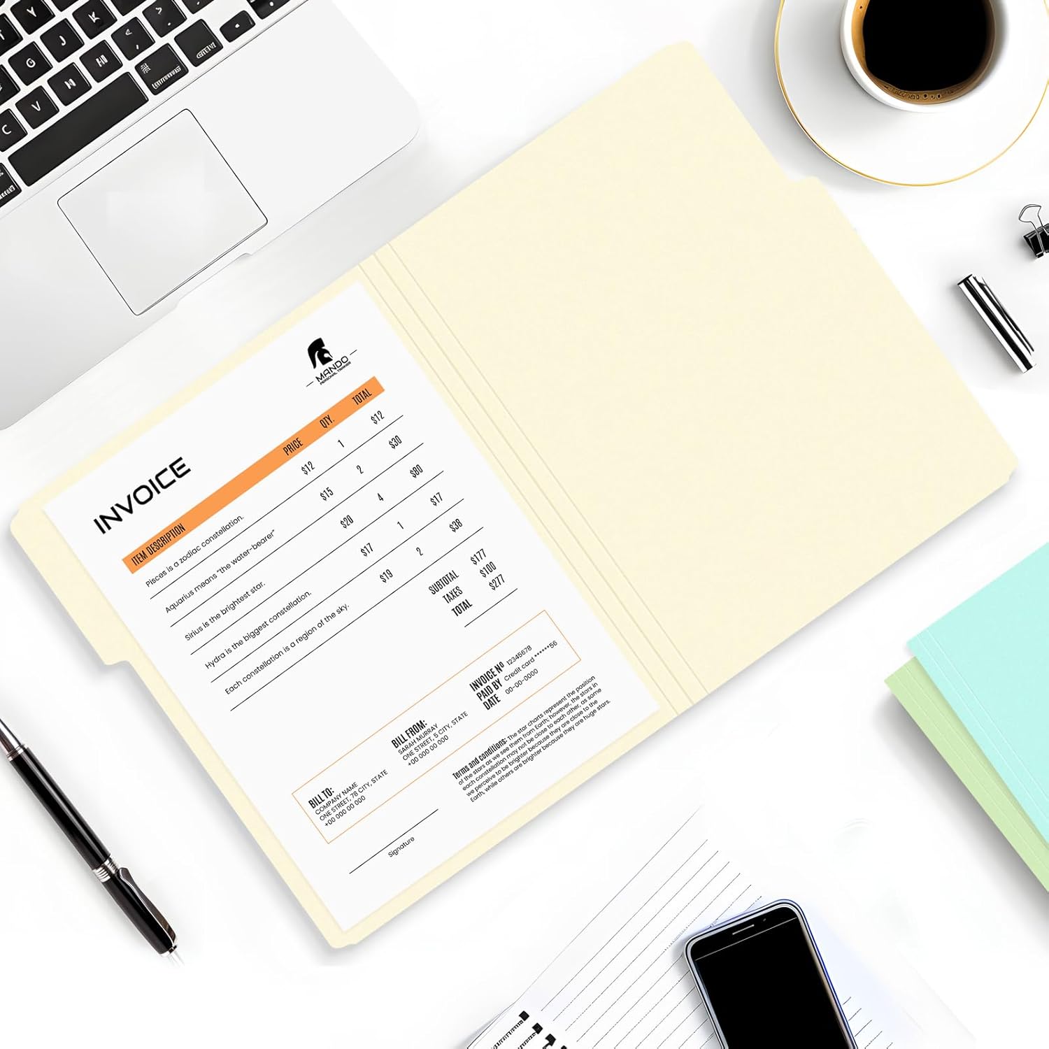 SUNEE File Folders, 120 Pack Manilla Folders 8.5 x 11, 12 Colors Folder Office Organization Home School Folders for Documents Files Paper