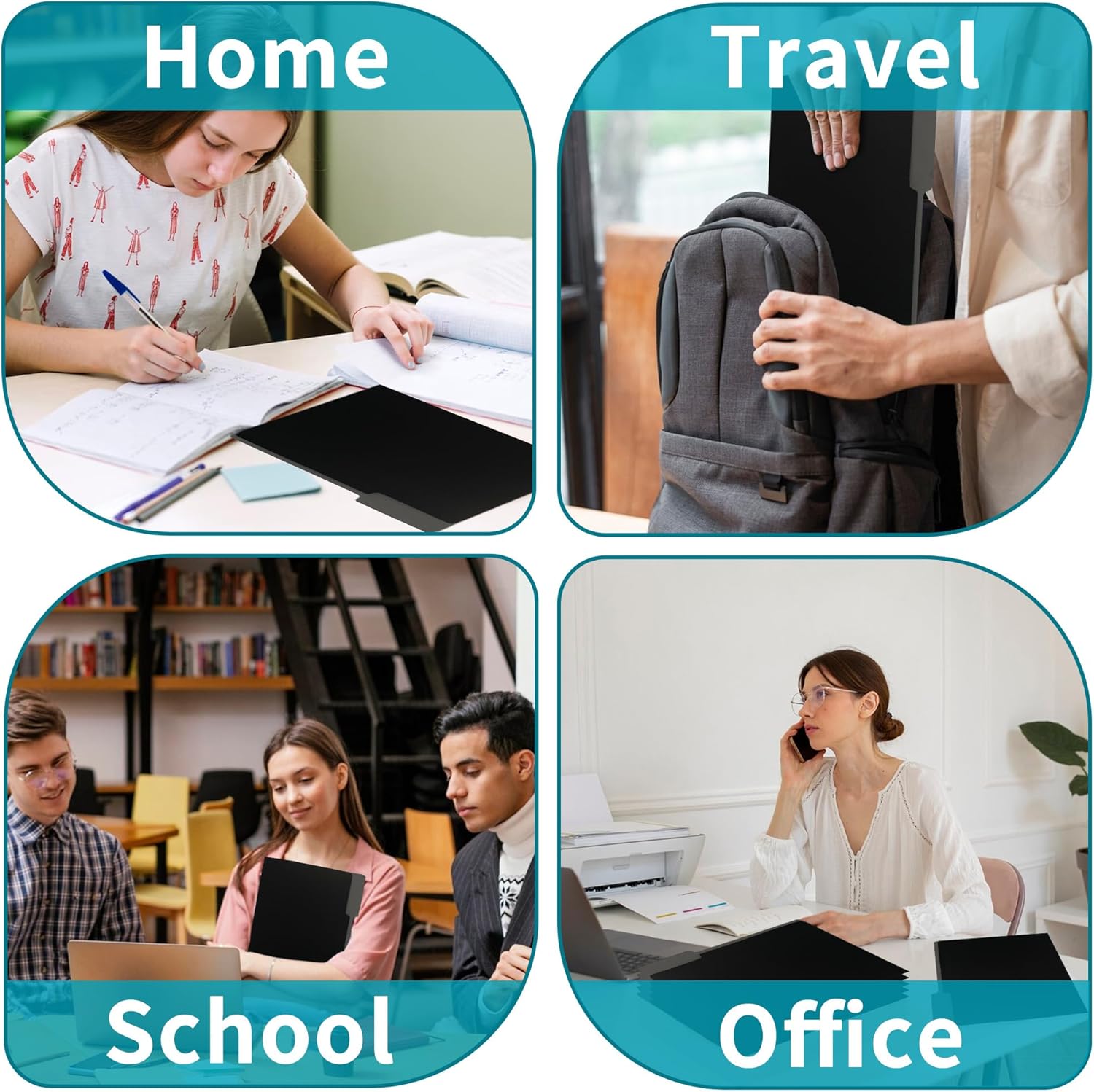 Alternative view of 36 Packs Colored File Folders,Black File Folders,Two Tone Color File Folder 8.5 x 11 Inch,1/3 Cut Tabs Letter Size,Manila File Folders for Office,School and Home,Organization