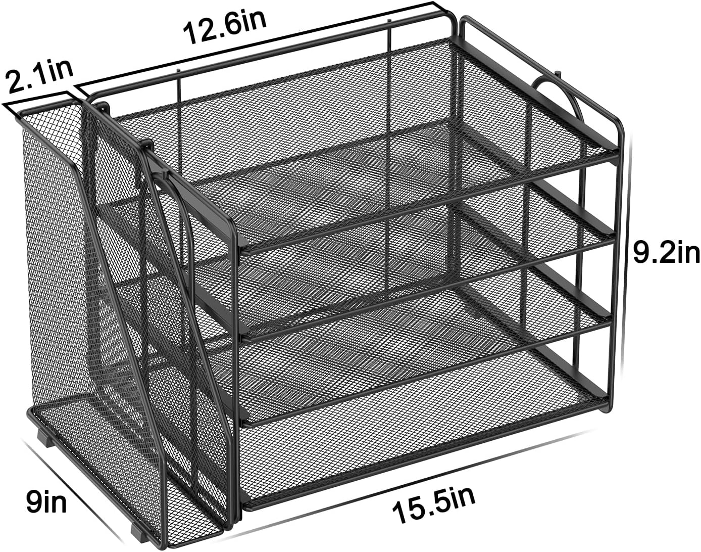 Alternative view of Spacrea Desk Organizers and Accessories, Paper Organizer for Desk with File organizer, Desk Accessories & Workspace Organizers for Catalog & Reference Racks (Black)