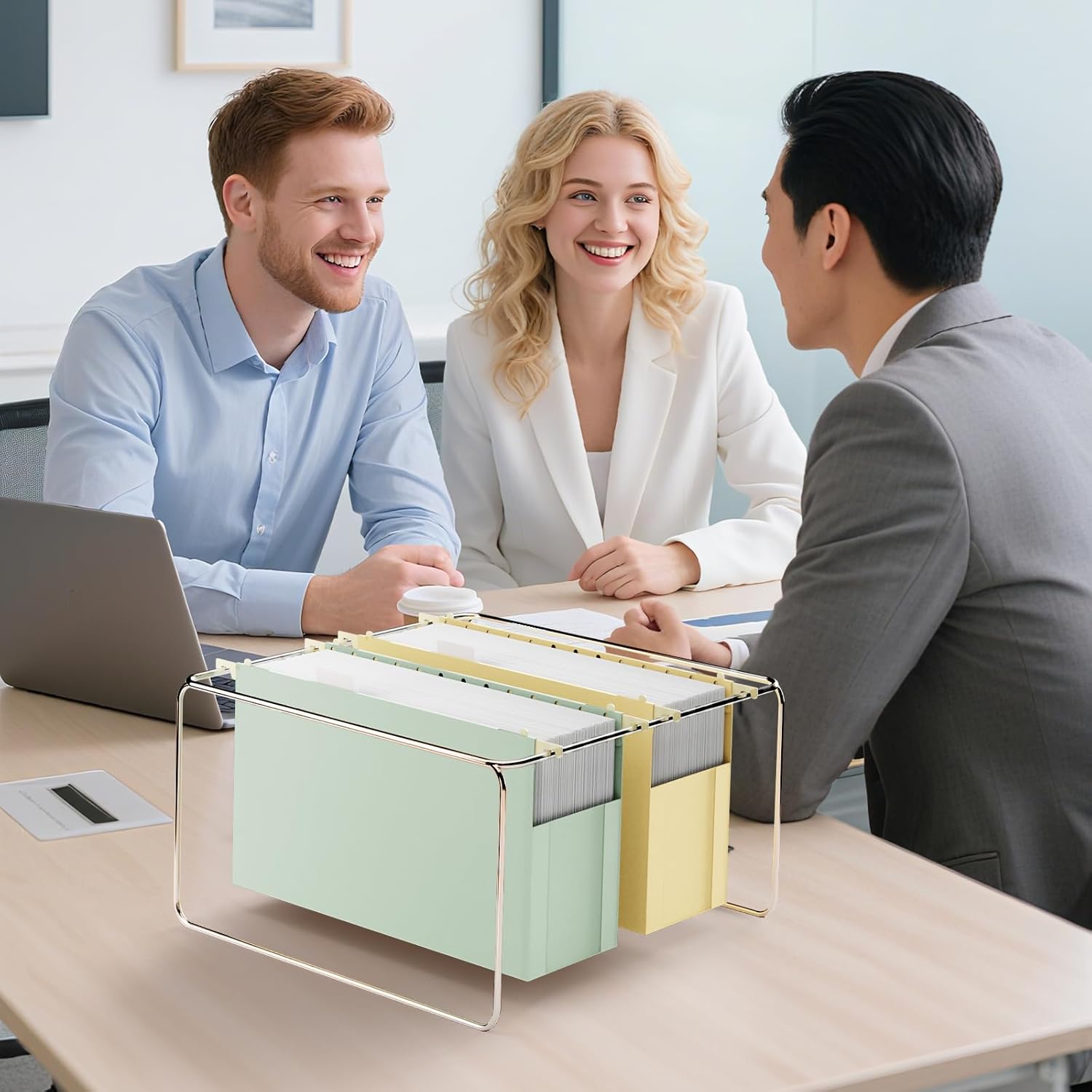 Ansook Hanging File Folders Legal Size Extra Capacity,Heavy Duty 4" Expanding Legal File Folder Hanging with Tabs,6 Pack Plastic Filing Cabinet Folders,Hanging File Organizer for Office Home School