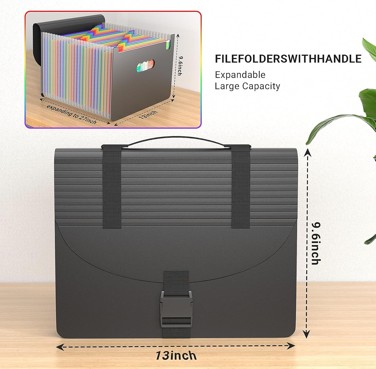 TOPCJ File Organizers with Handle,25 Pockets Accordion File Organizer,Portable Expanding File Folder for Receipt,Bill, A4/Letter Size Paper,Documents,a-z Tabs Included in Filing Folder Frosted