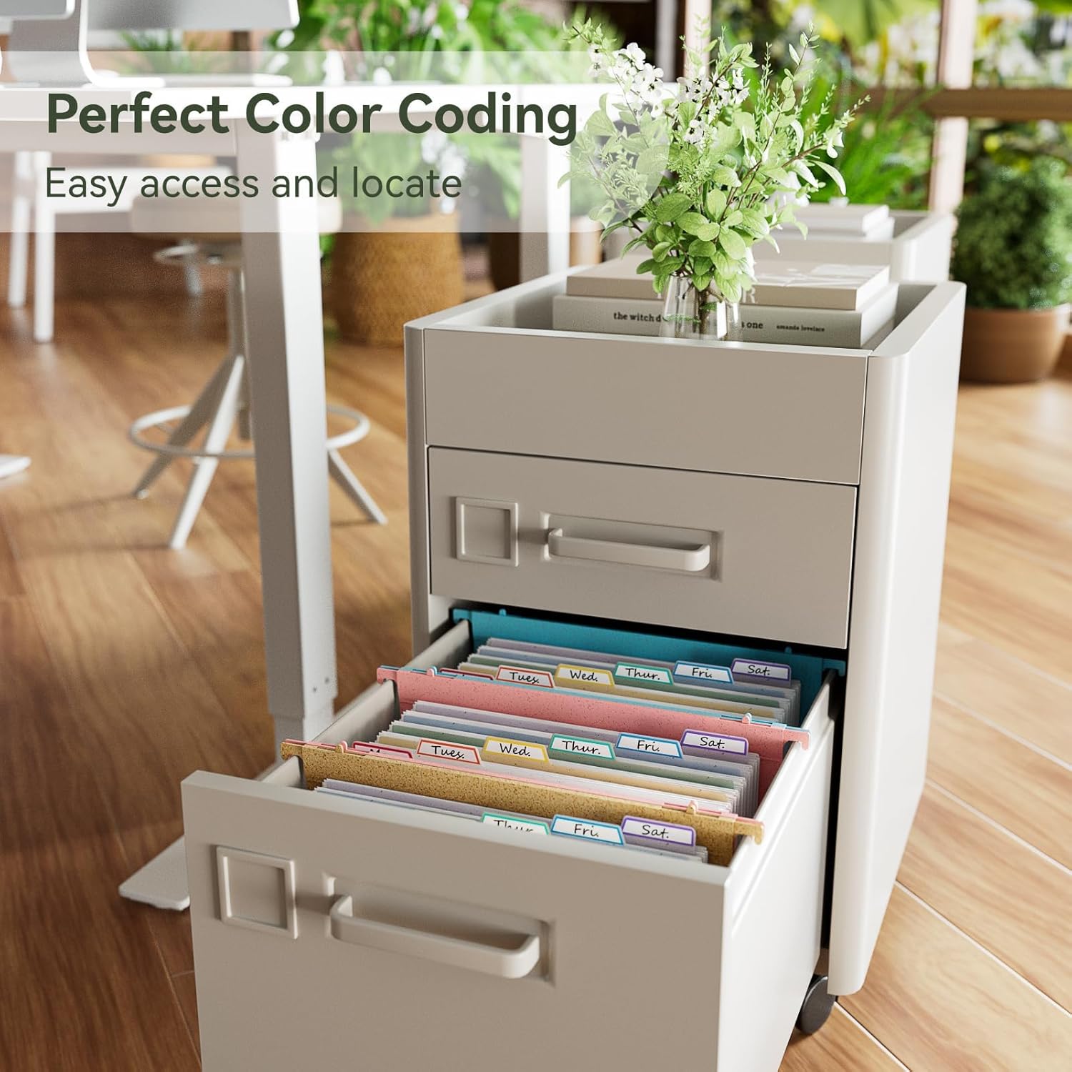 EcoStash Wheat Straw Expanding Hanging File Folders,1.2" Accordion Pockets File Organizer, Large Capacity,Letter Size for Filing Cabinet,100% BPA Free, Return to Nature, Healthy Living-Strawberry Pink