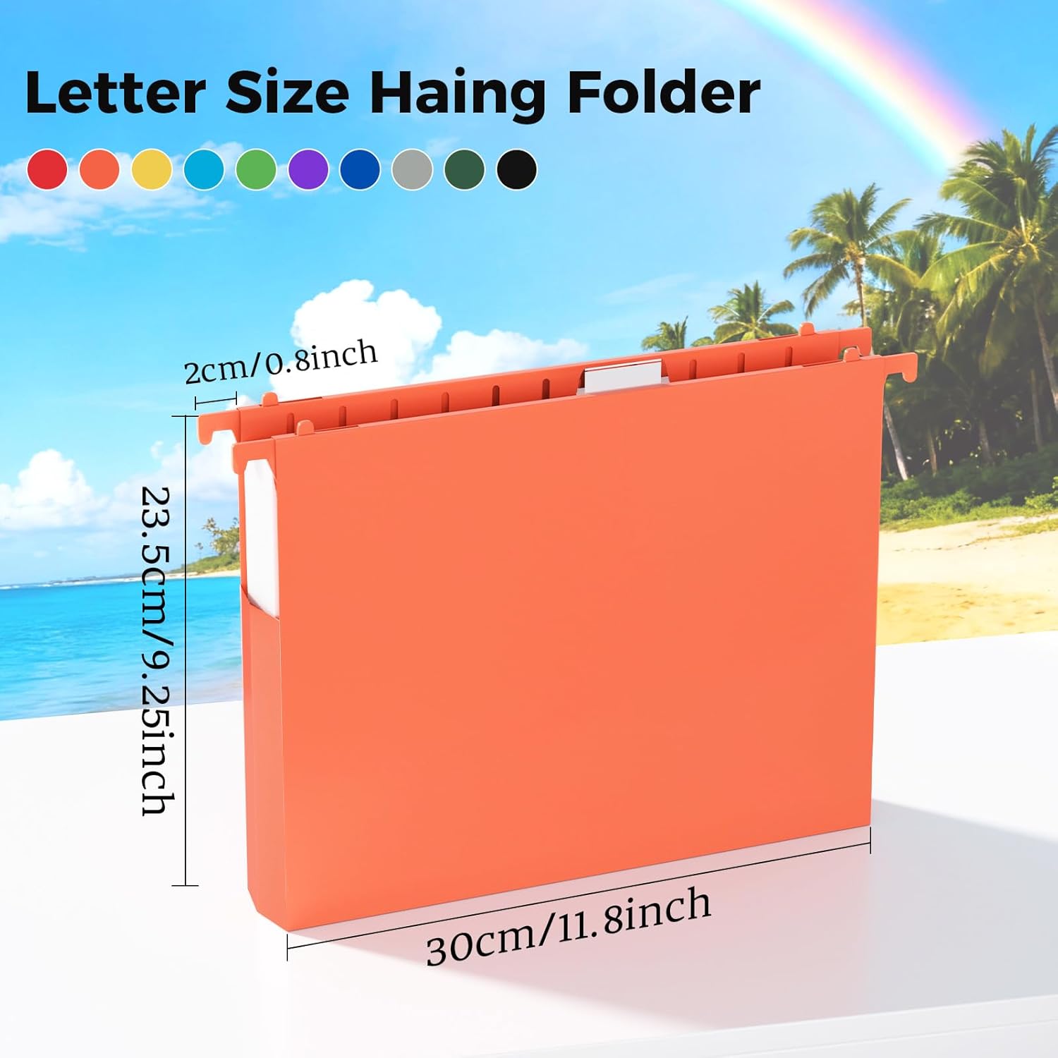 Alternative view of 10pcs Hanging File Folders Letter Size, Plastic Hanging Folders, 2" Expandable File Folders Hanging with Tabs, File Organizer for Home Office School Document Organization, Assorted Colors