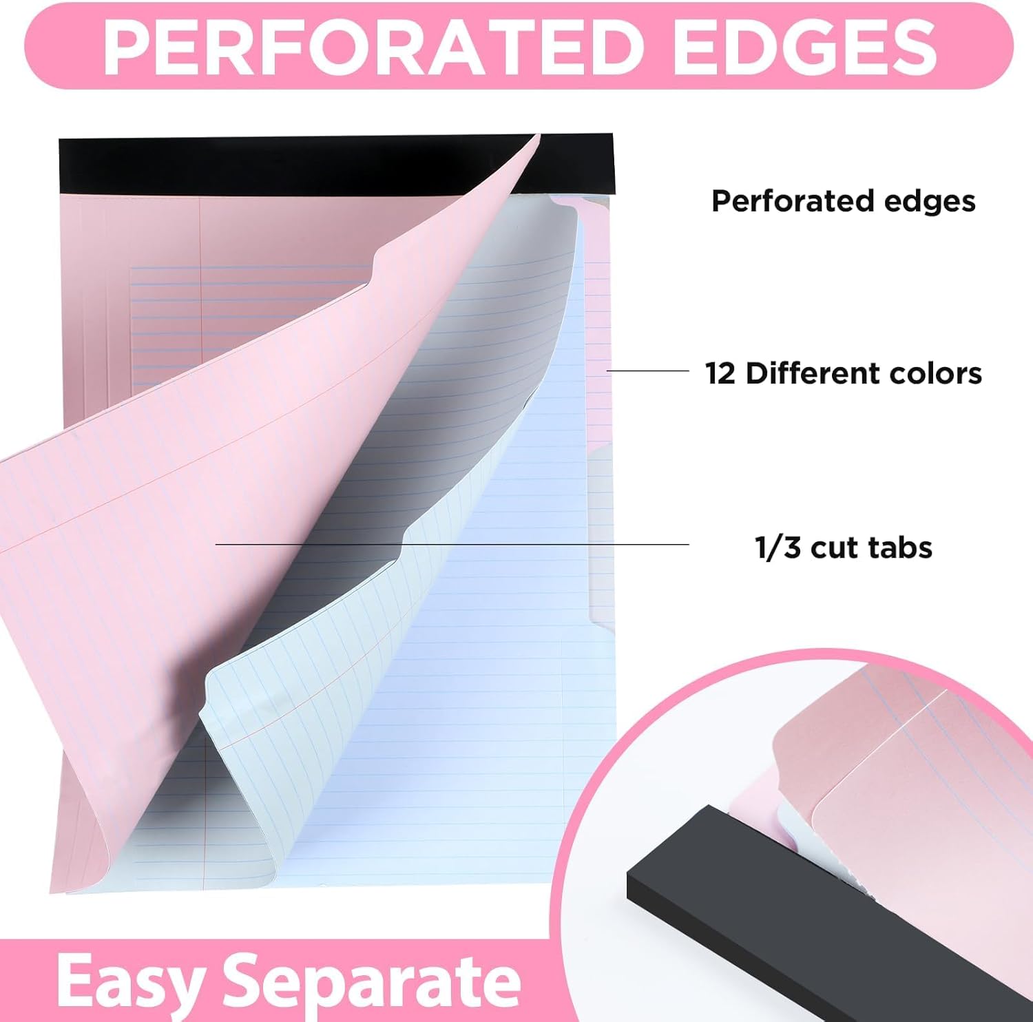 Alternative view of party greeting 12 Colors File Folder Notepad 2.6 Inch Expansion-Pack of 12-9.5 x 12.5 Inch Notebook Folders Organizer for File Filing, Document, Clipboard Organization for Office Home School-Pastel