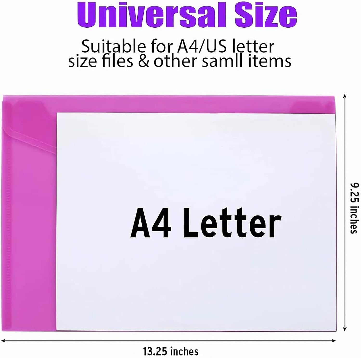 Alternative view of Sooez 48 Pack File Folders, Clear Poly Envelopes Plastic Folders, Folder for Documents Letter A4 Size with Label Pocket, Teacher School Office Supplies Organization Storage, Assorted Color