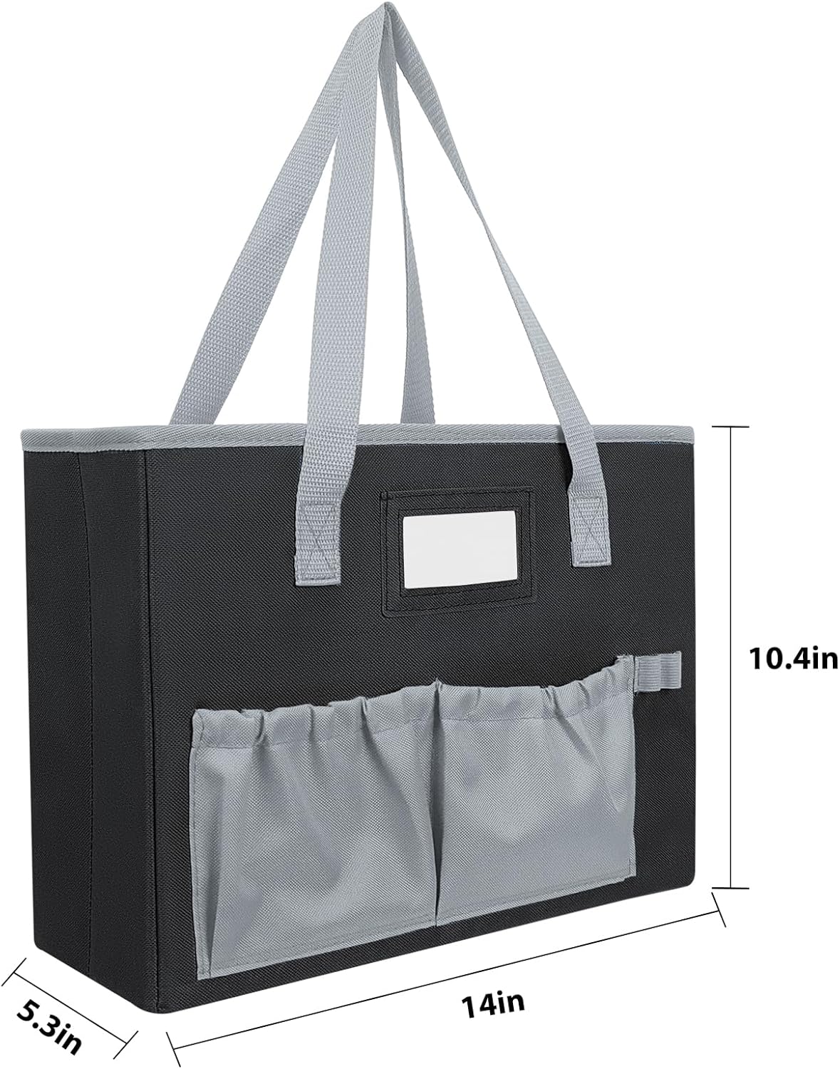 Alternative view of abcxgood Desktop File Organizer Box,Collapsible Hanging Filing Box,Home Office Document Storage Organizer with Front Pocket and Handles, Letter Size Folder. (BLACK)