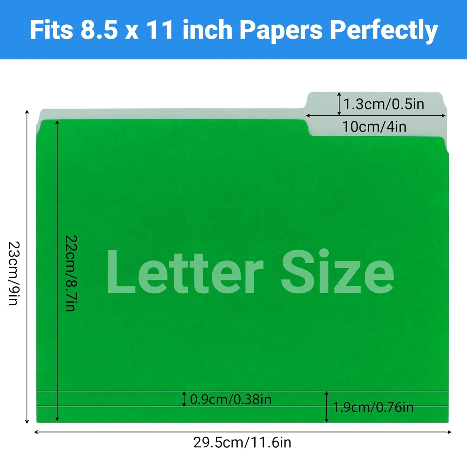 File Folders Letter Size Assorted Colors, 30 Pack Manilla Folders 1/3-Cut Tabs, Durable Colored File Folders for Documents Files Paper Home, Office, and School Organization, 6 Assorted Colors