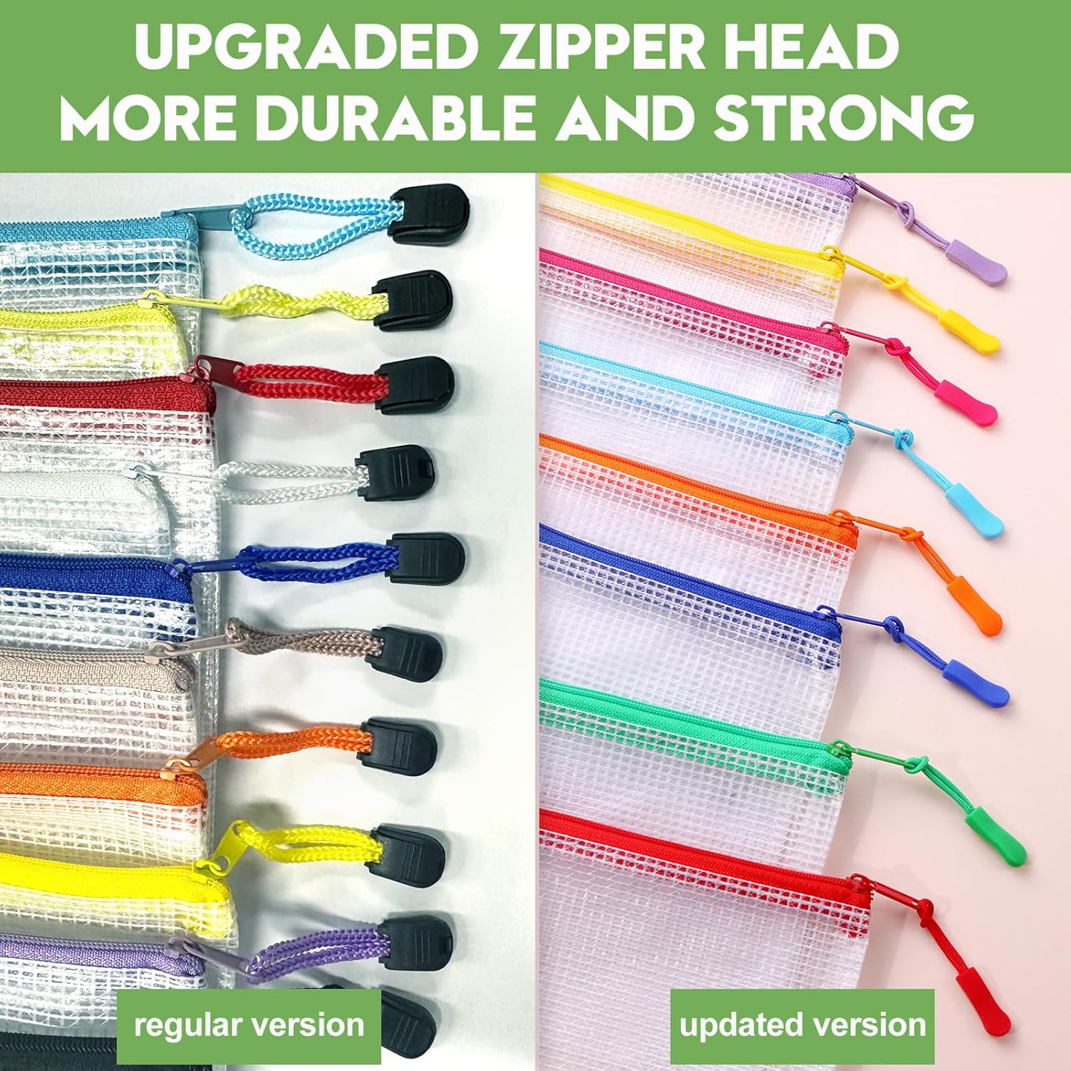 Alternative view of 24pcs Mesh Zipper Pouch File Bags Puzzle Storage Bags, A3 17x12 Inches Large Reusable Zipper Pouches for Organizing Classroom Board Game Organization