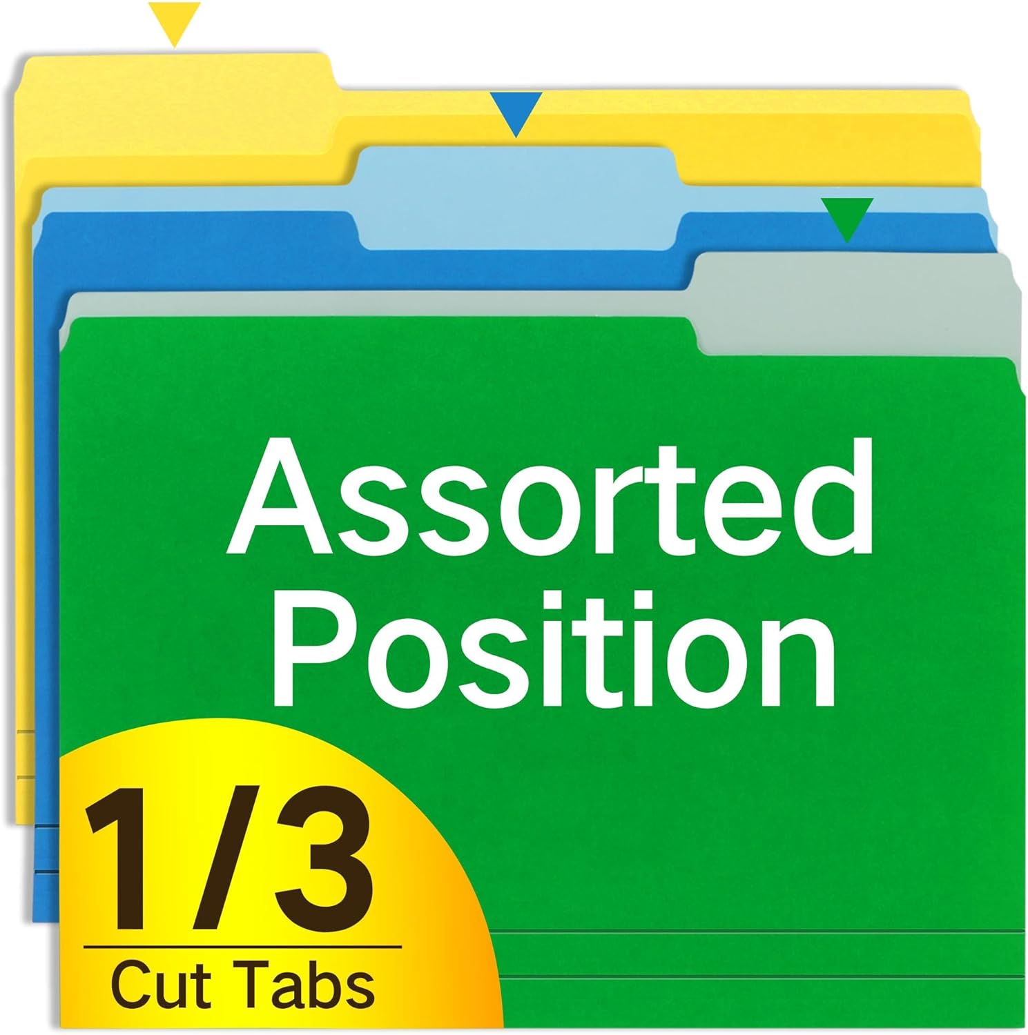 Alternative view of File Folders Letter Size Assorted Colors, 30 Pack Manilla Folders 1/3-Cut Tabs, Durable Colored File Folders for Documents Files Paper Home, Office, and School Organization, 6 Assorted Colors