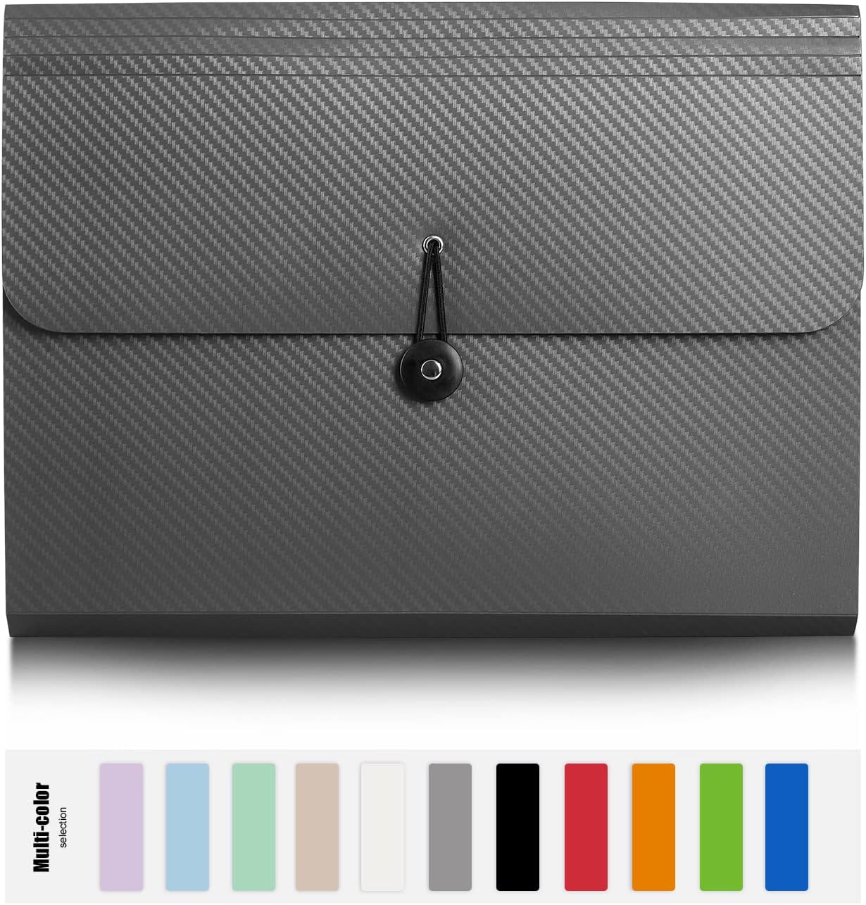 Alternative view of Nicfaec Expanding File Folder, File Organizer,13 Pockets, Grey, File Organizer Accordion Filing Folder for Documents, Aesthetic Paper Organizer Folder for Work, School, Home, Office