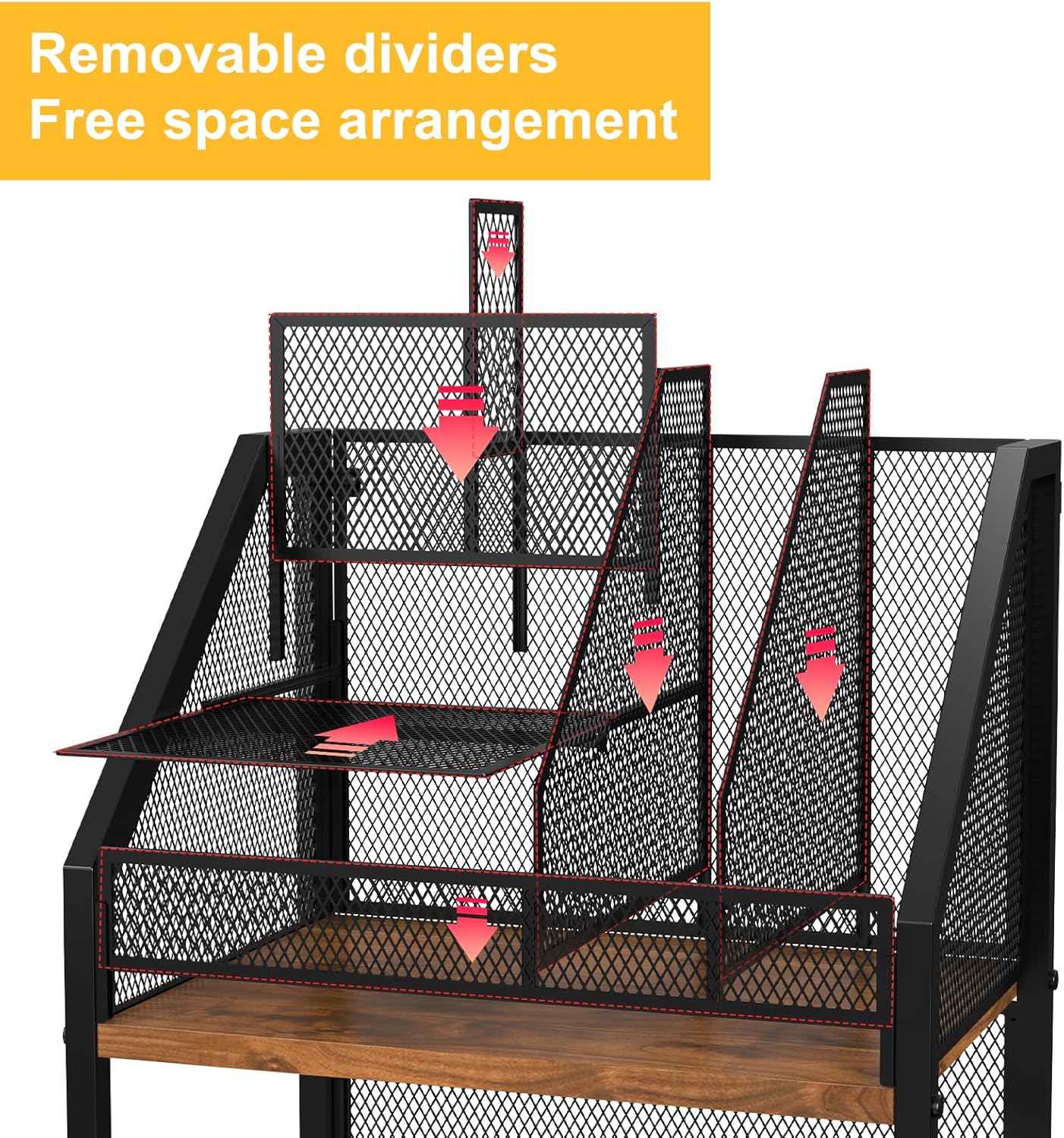 Alternative view of Cankm Rolling File Cart with 2 Drawers Metal Moving Storage Cart with Lockable Wheels Wood&Mesh Rolling File Organizer Filing Cabinets for Home Office Classroom Organization(31 * 15 * 10 Inch)