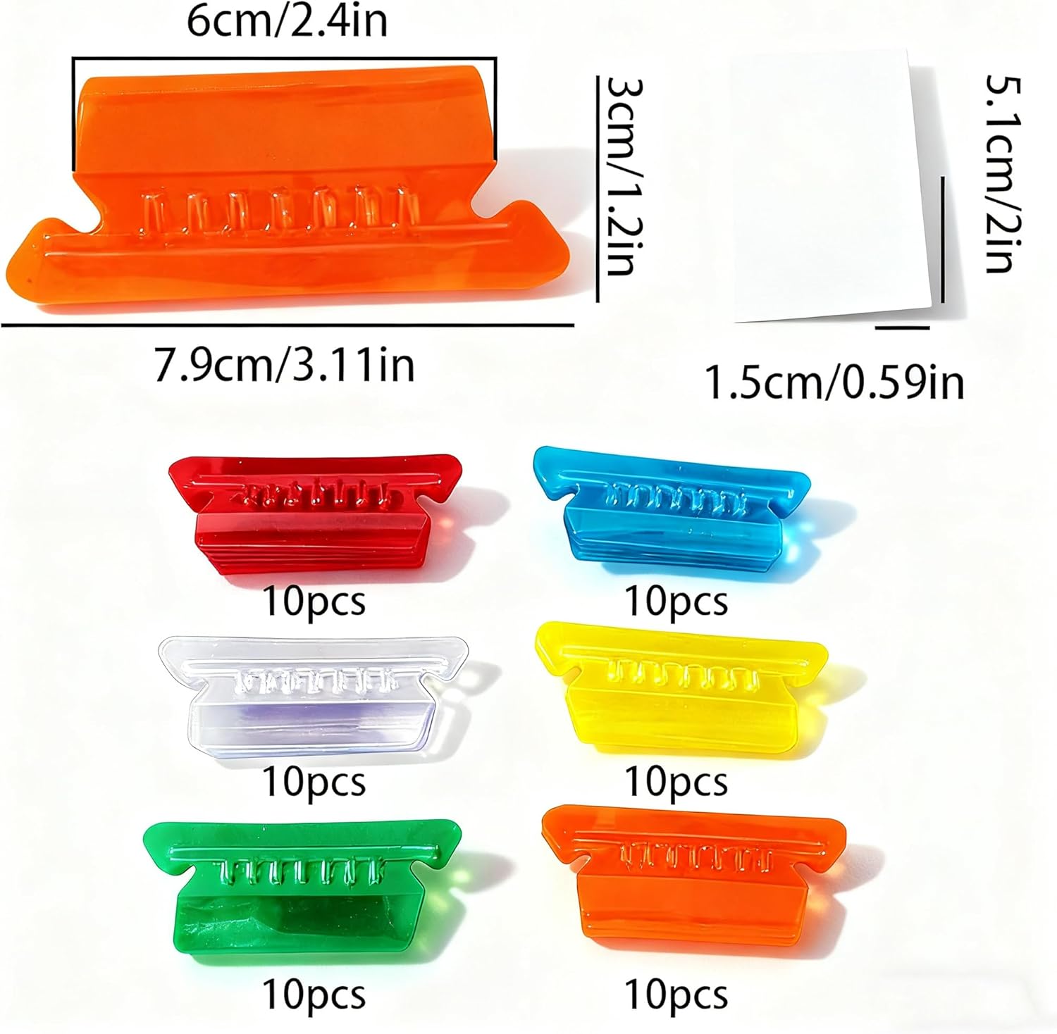 60 Pcs File Folder Tabs with 60 Inserts, 6-Color Hanging Folder Tabs Plastic Index Dividers for Office File Organization, 2-Inch Clear PVC Filing System Supplies