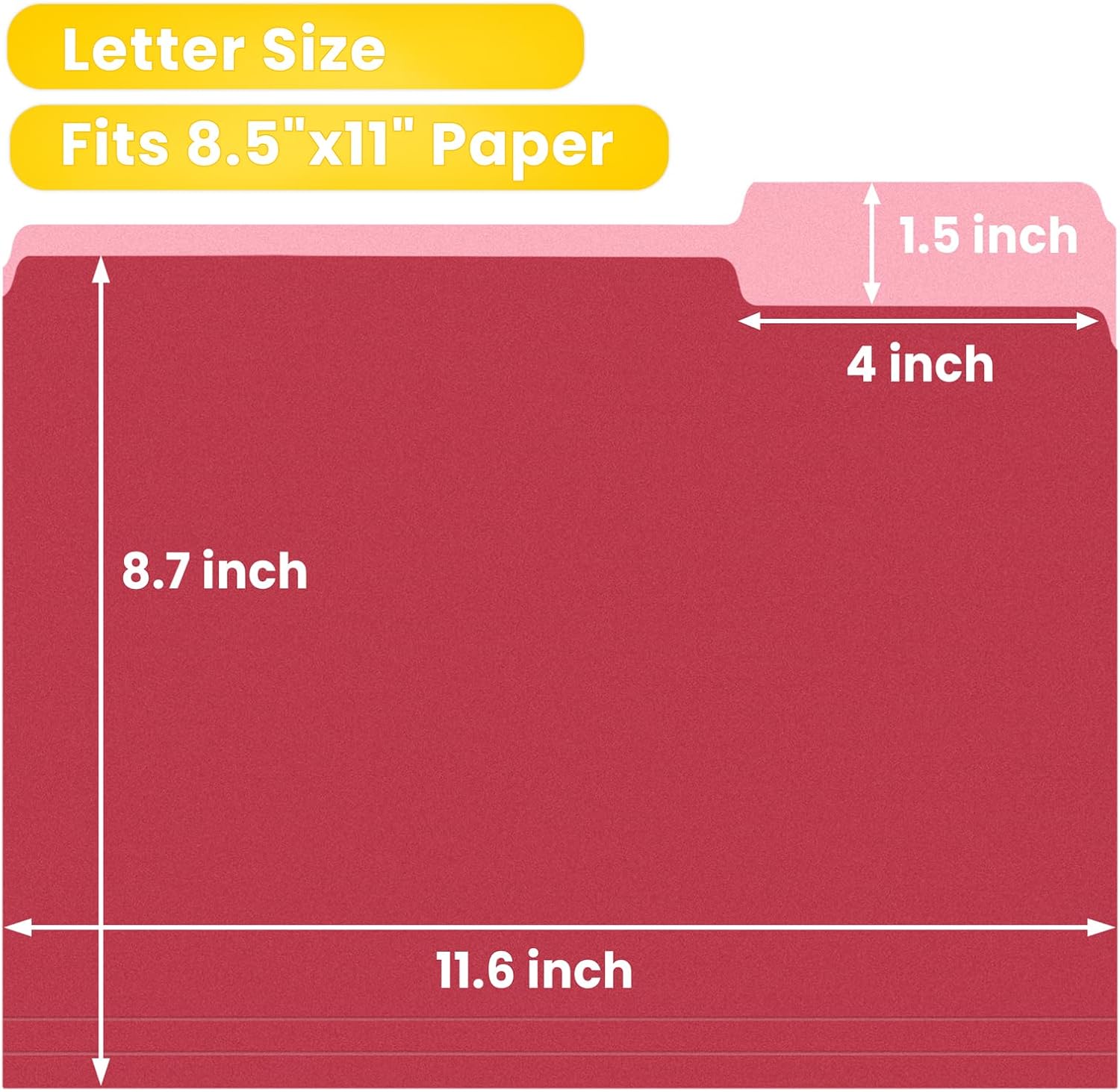 Alternative view of SUNEE File Folders, 30 Pack Manilla Folders 8.5 x 11, Colored File Folders Home Office School Supplies for Documents Files Paper, 6 Assorted Colors