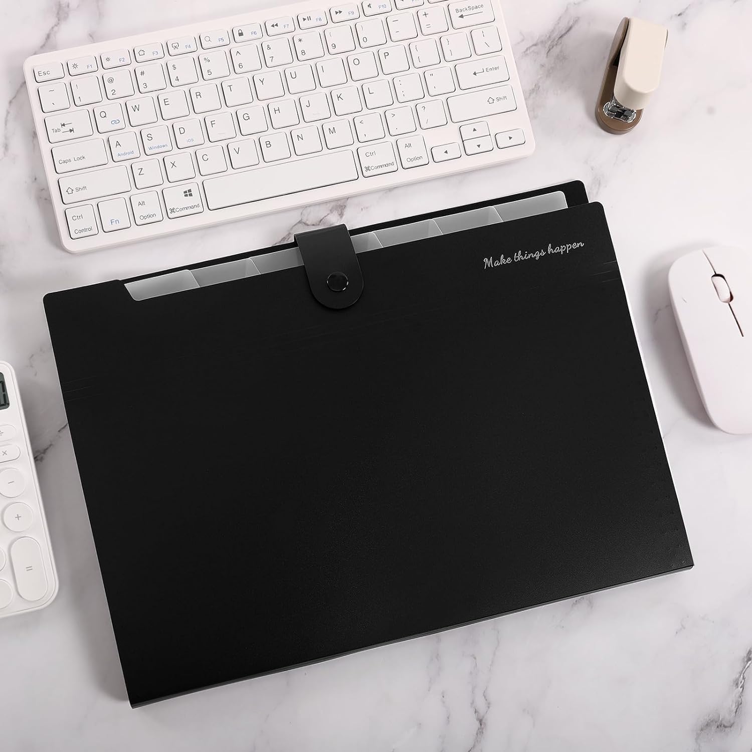 SKYDUE 8 Pockets Expanding File Folders, Accordion Folders, Portable Paper Bill Receipt Organizer, Letter Size, Home College School Office Supplies, Black