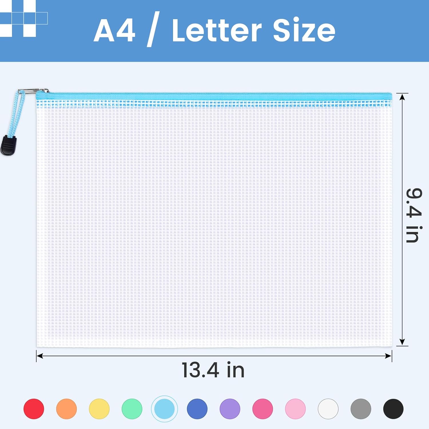 Alternative view of Sooez 36 Pack Mesh Zipper Pouch with Sticky Labels, A4 Mesh Bags, Toy Storage Board Game Puzzles Organization, Sturdy Letter Size File Folders Organizer for Teacher School Classroom Office Supplies