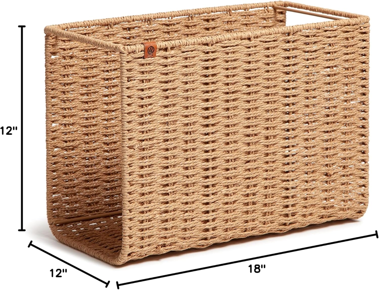 U Brands Woven Hanging File Basket, Office Organization Supplies, 1 Count