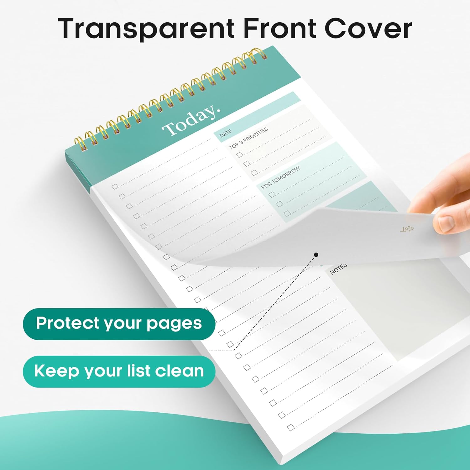 Alternative view of Taja To Do List Notepad - To Do List Notebook for Work with 52 Sheets, 9.8" x 6.5", Undated Daily Planner Perfect for Daily Tasks and Goal Setting, Notepad Suitable for Office, Home & School - Greenery Sway