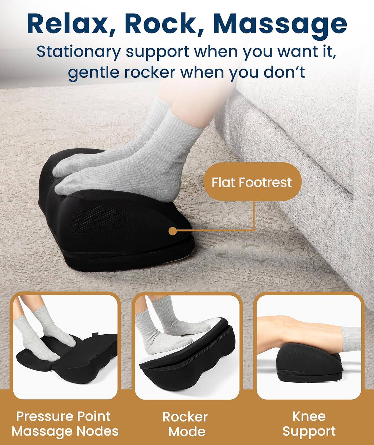 Alternative view of Everlasting Comfort Adjustable Cloud Foot Rest for Under Desk at Work with Pressure Point Nodes - Comfortable Memory Foam Office Foot Stool & Under Desk Pillow for Gaming & Home Accessories