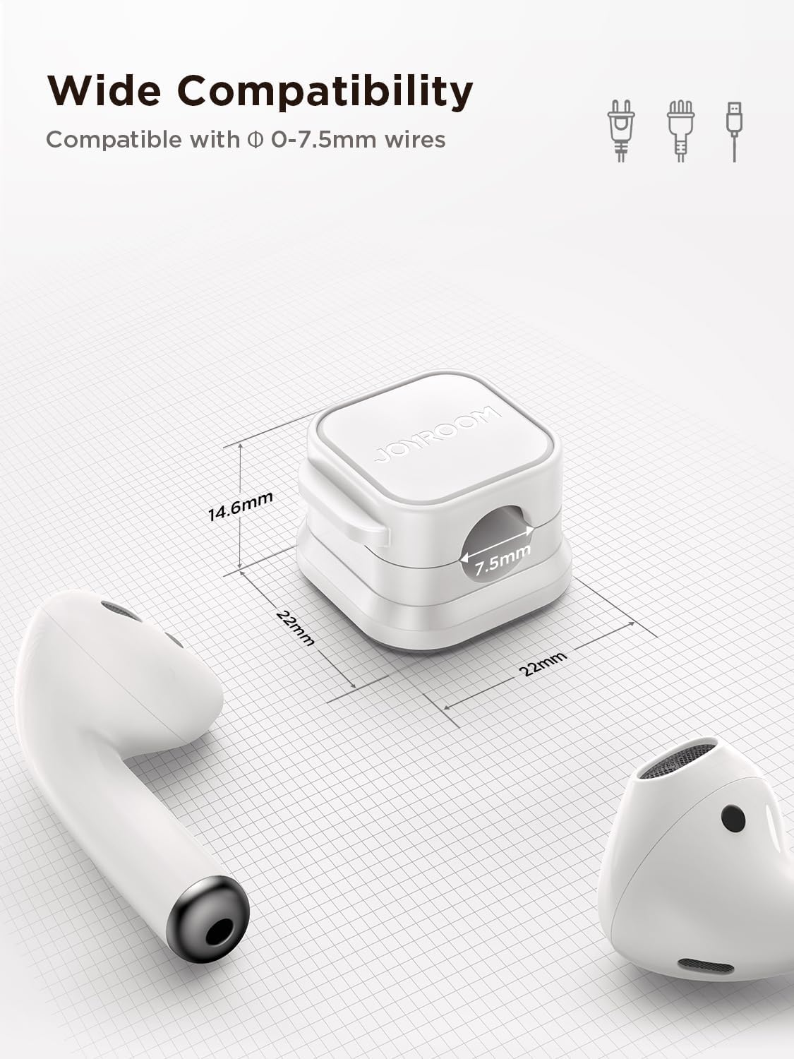 9 Pack Magnetic Cable Clips [Cable Smooth Adjustable] Cord Holder, Under Desk Cable Management, JOYROOM Adhesive Wire Holder Keeper Organizer for Home Office Desk Phone Car Wall Desktop Nightstand