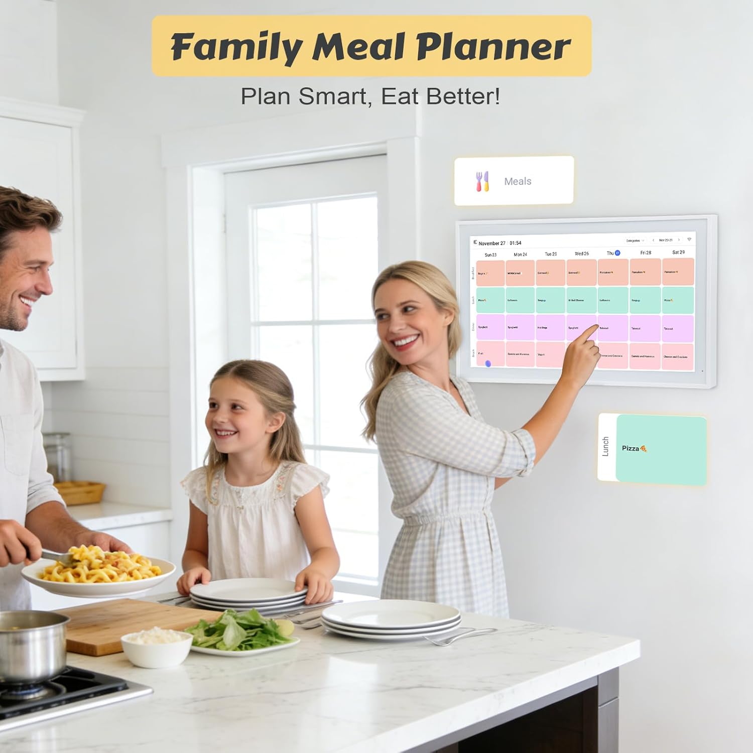 COMIX 21.5-inch Smart Digital Wall Calendar,Electronic Calendar with Touch Screen Display–Family Organizer for 2026 Schedules & Chore Charts,Includes Wall Mount,Ideal for Home & Office