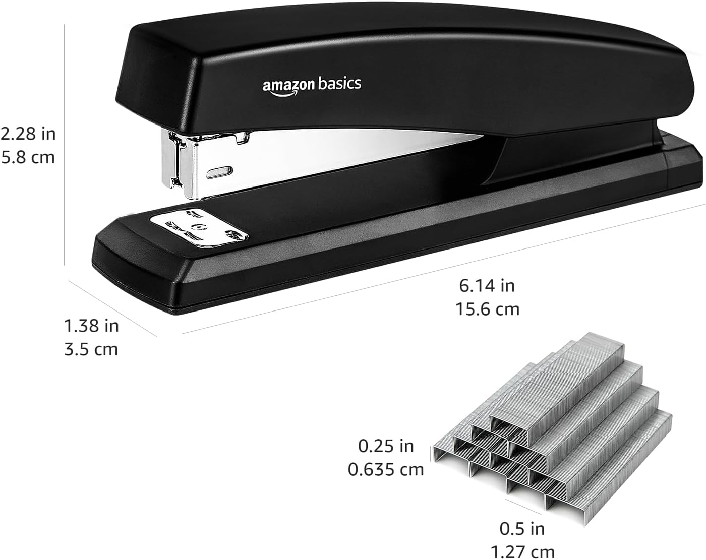 Alternative view of Amazon Basics Stapler with 1000 Staples, Office Stapler, 25 Sheet Capacity, Non-Slip, Black