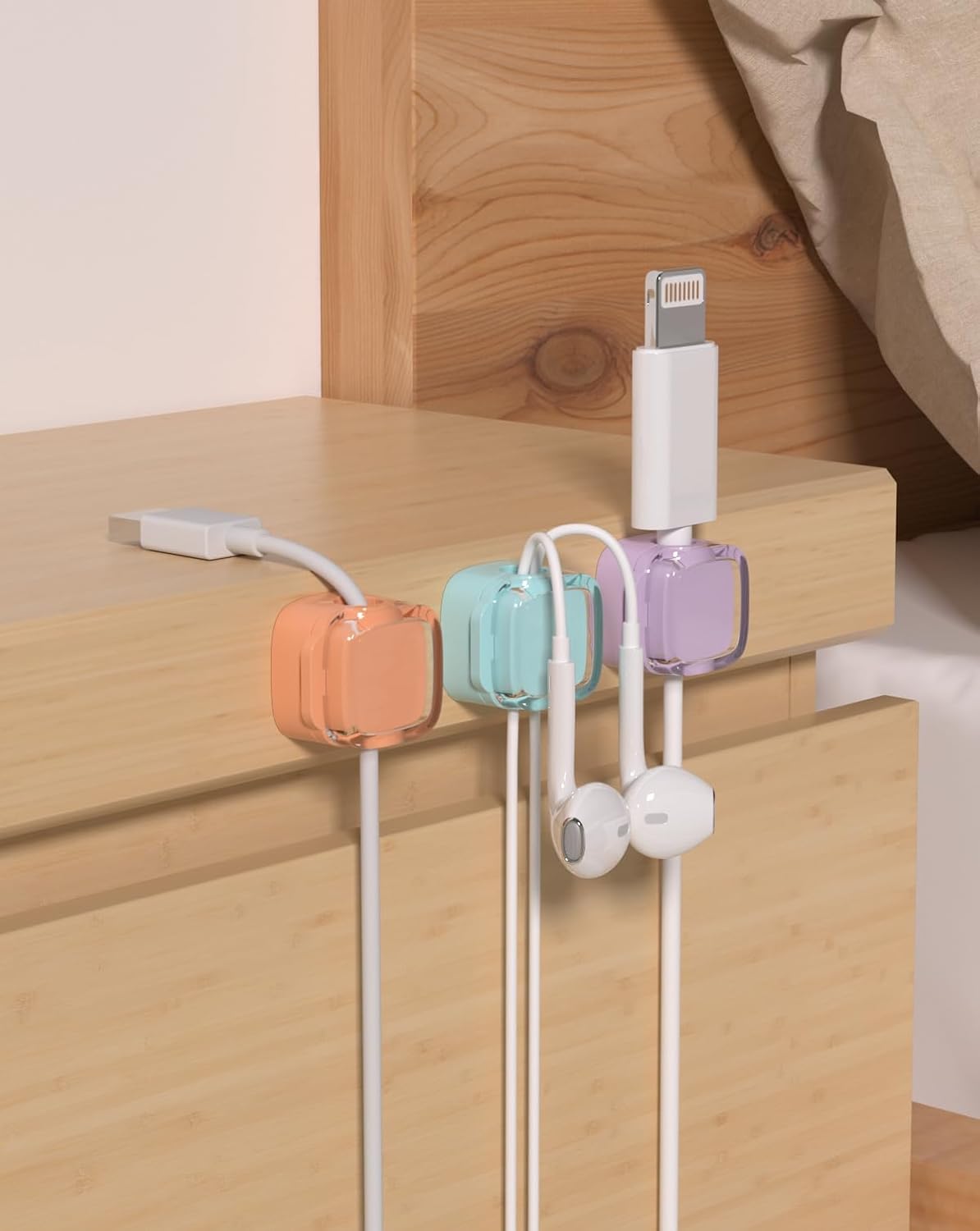 Alternative view of Magnetic Cable Clips, Adjustable Cord Holder Management, Adhesive Wire Keeper Organizer for Home Office Desk Phone PC Car Wall Desktop Nightstand Appliance (8-Pack Crystal Multicolor)