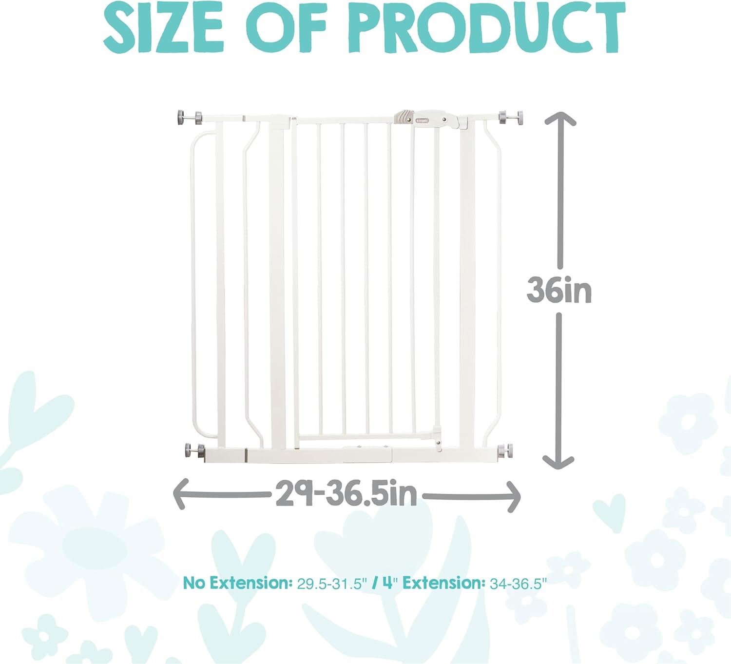 Regalo Safety 36" Extra Tall Baby Gate for Doorways & Bottom of Stairs, Pressure Mount, Toddlers & Pets, 6-24 Months, Tested & Safe for 30 Years, American Designed, American Owned