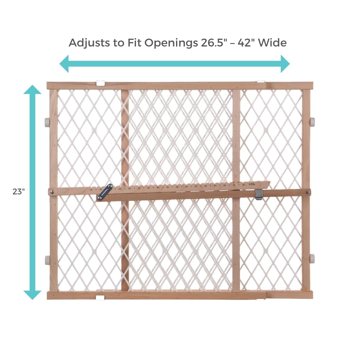 Alternative view of Toddleroo by North States - Diamond Mesh Wooden Baby Gate: Pressure Mounted Baby Gate for Doorways - Adjustable 26.5 to 42 Inches Wide - 23 Inches Tall