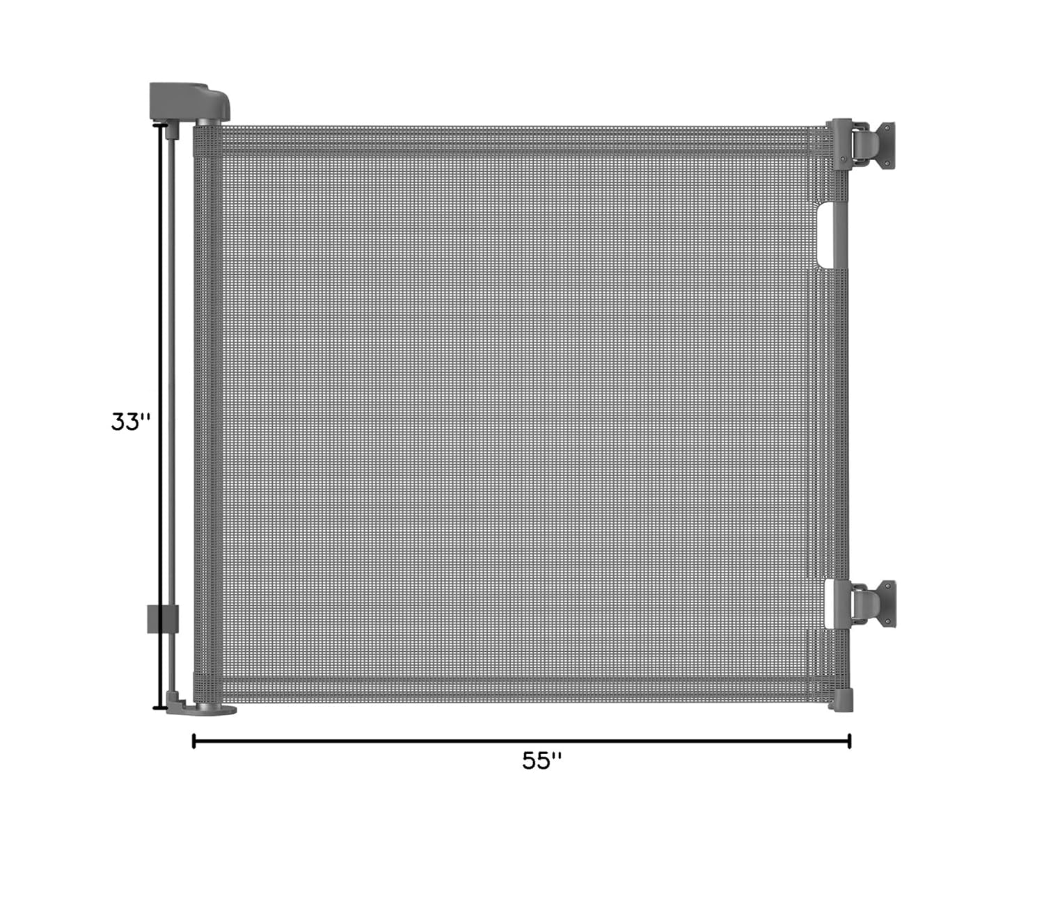 Alternative view of Retractable Baby Gate for Stairs u2013 33u201D Height, Expands up to 55u201D Width u2013 Safety Gate for Infants, Toddlers, Dogs & Pets u2013 Easy Install, Secure Closure, Gray Mesh Design for Indoor & Outdoor Use