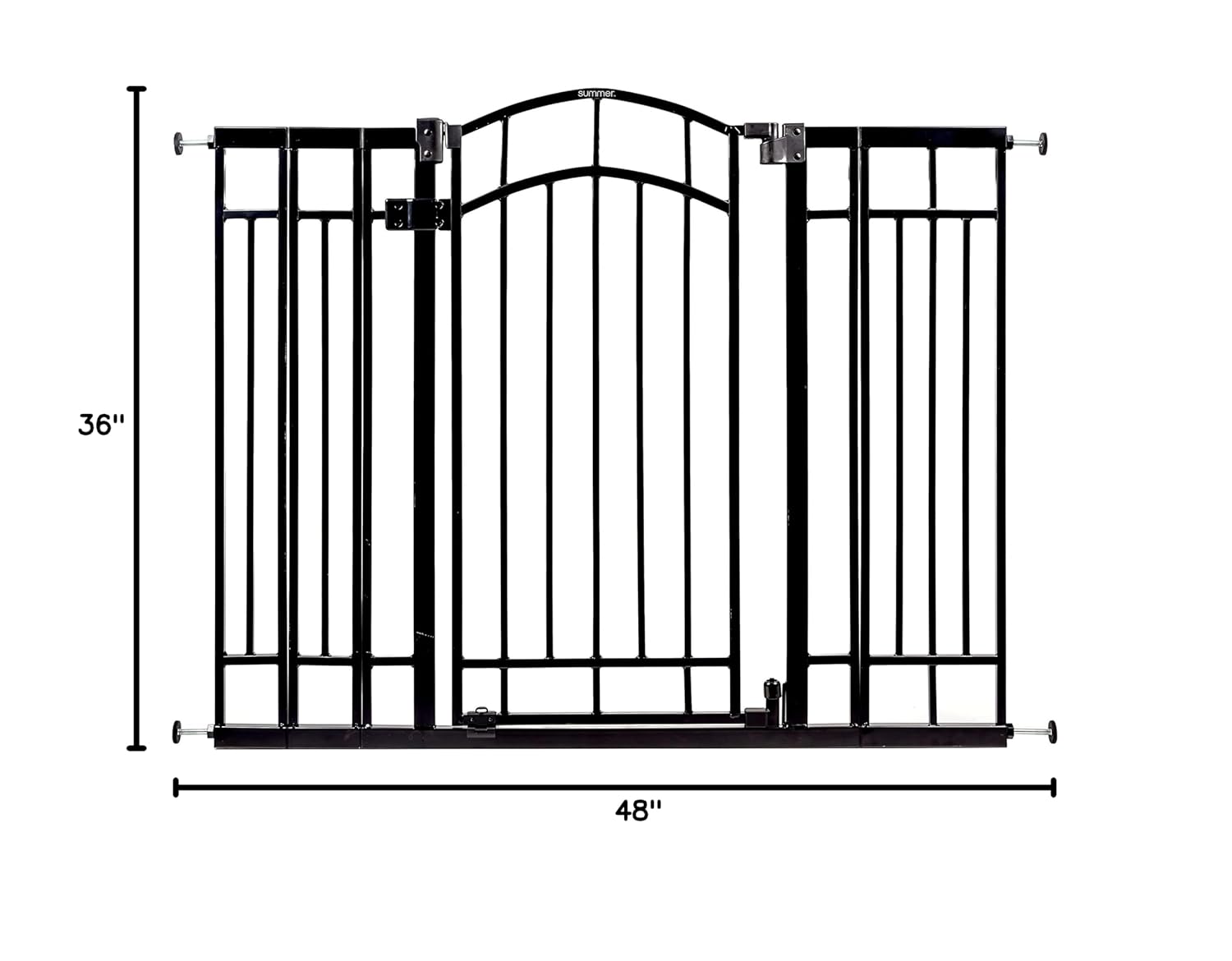Alternative view of Ingenuity Multi-Use Decorative Extra Tall Walk-Thru Baby Gate, Fits Openings 28.5-48 Inch (Pack of 1), Black Metal, for Doorways and Stairways, 36' Tall Baby and Pet Gate, Black, One Size