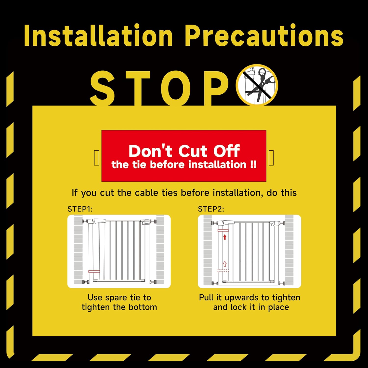 29.5-40.5" Baby Gate for Stairs, Dog Gate for Doorways, Walk Thru Auto Close Metal Baby Safety Gate for The House, Stairs and Doorways, Child Gate Pressure Mounted, Pet Gate for Dog Indoor - White - Image 9